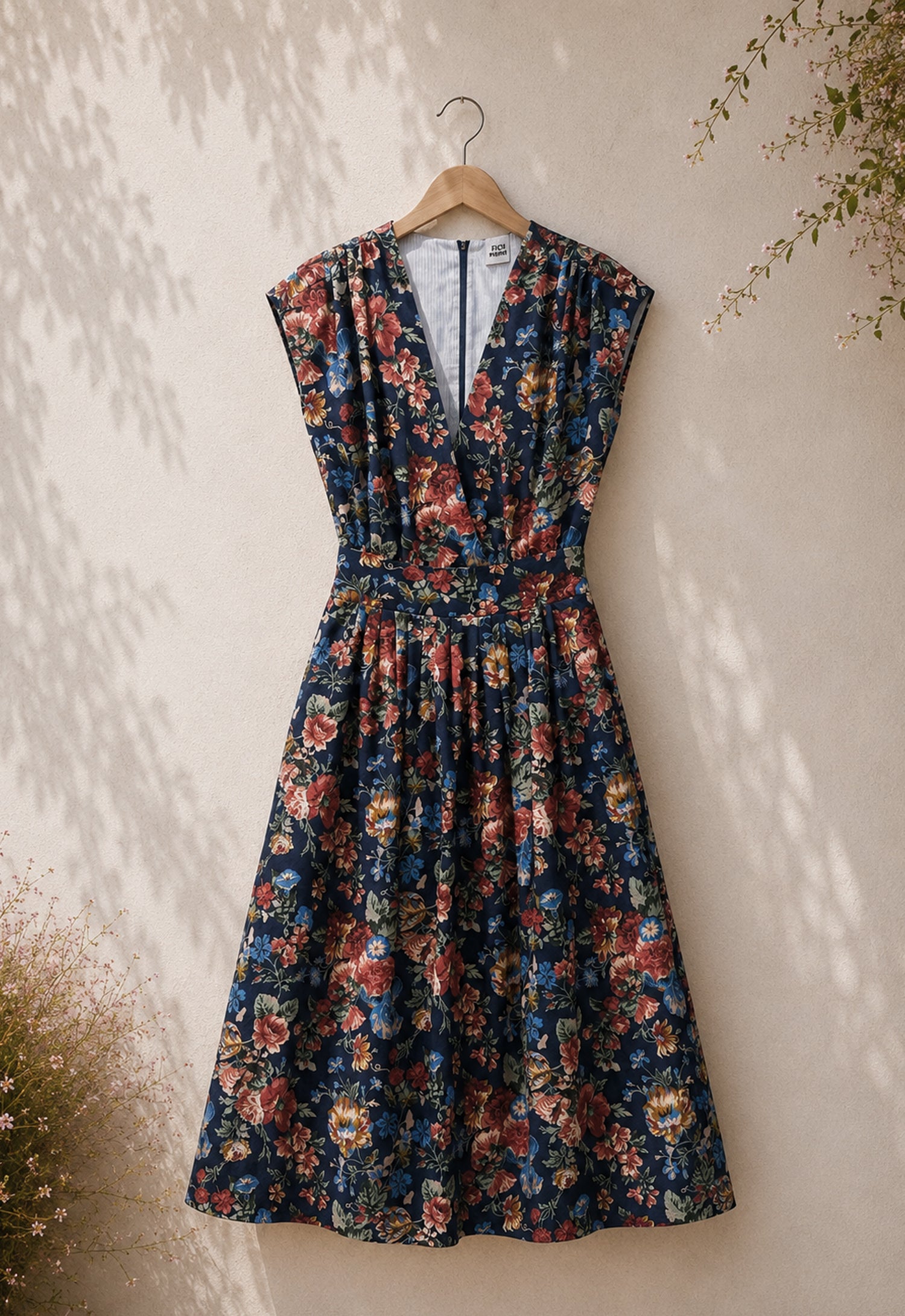 Ethereal Blossom Pleated Dress