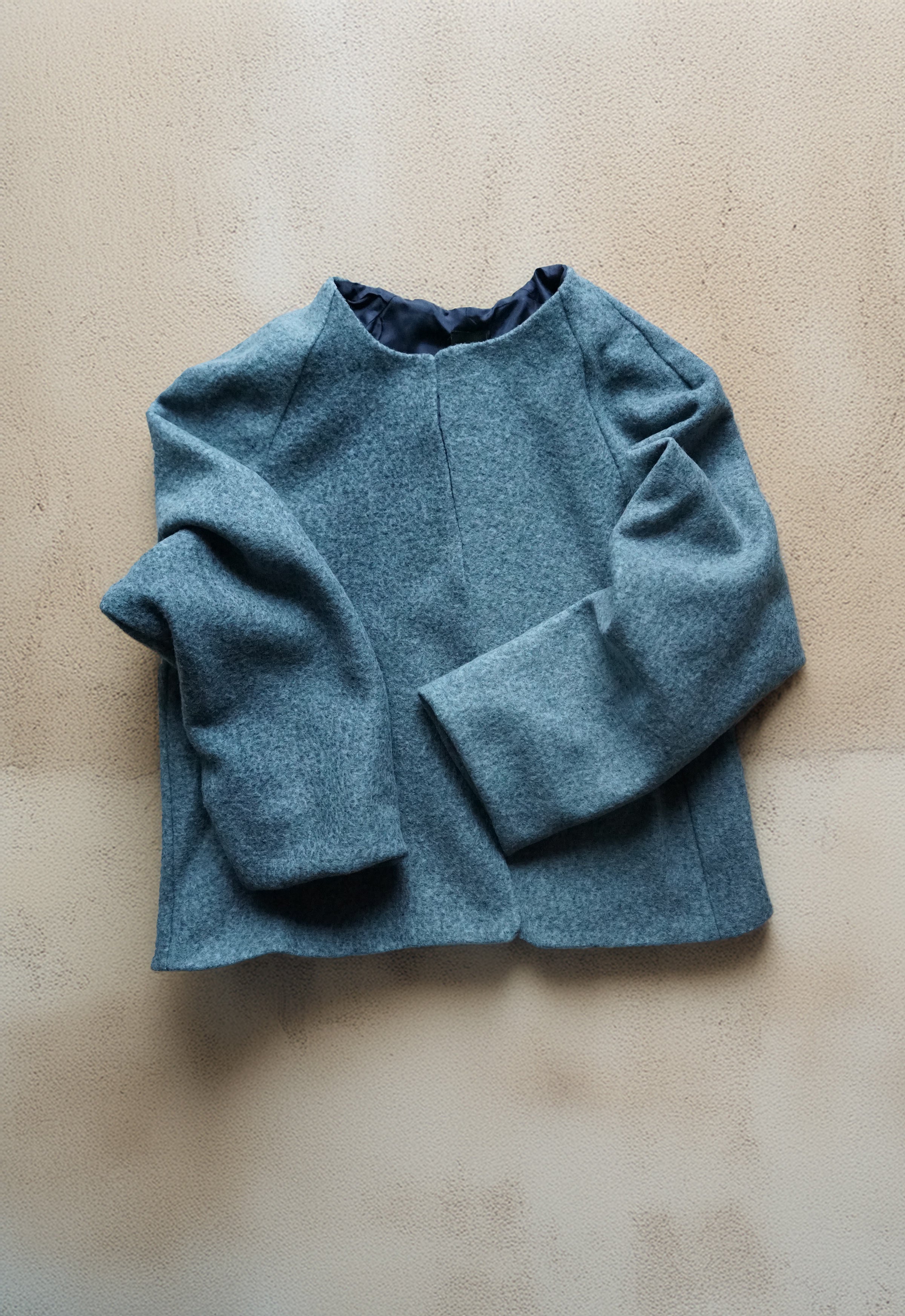 Storm Blue Boiled Wool Blazer