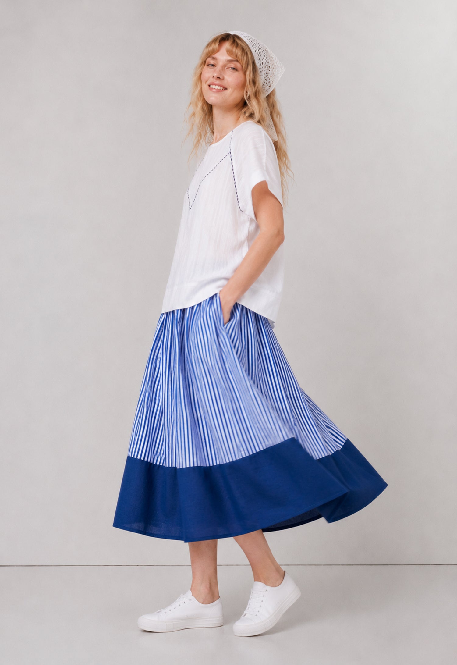 Bluemarine Cotton & Linen Skirt