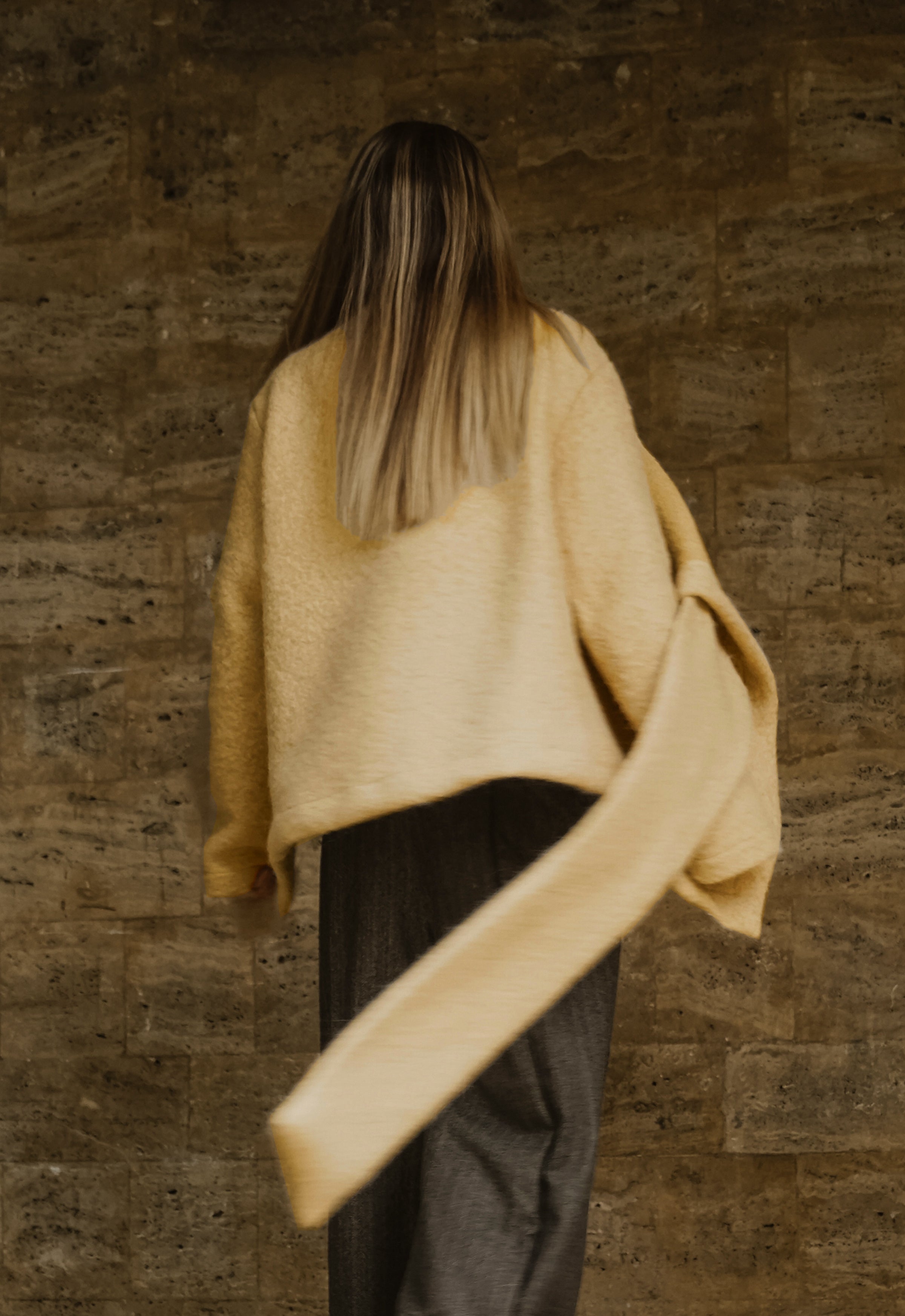 BOILED WOOL SCARF JACKET