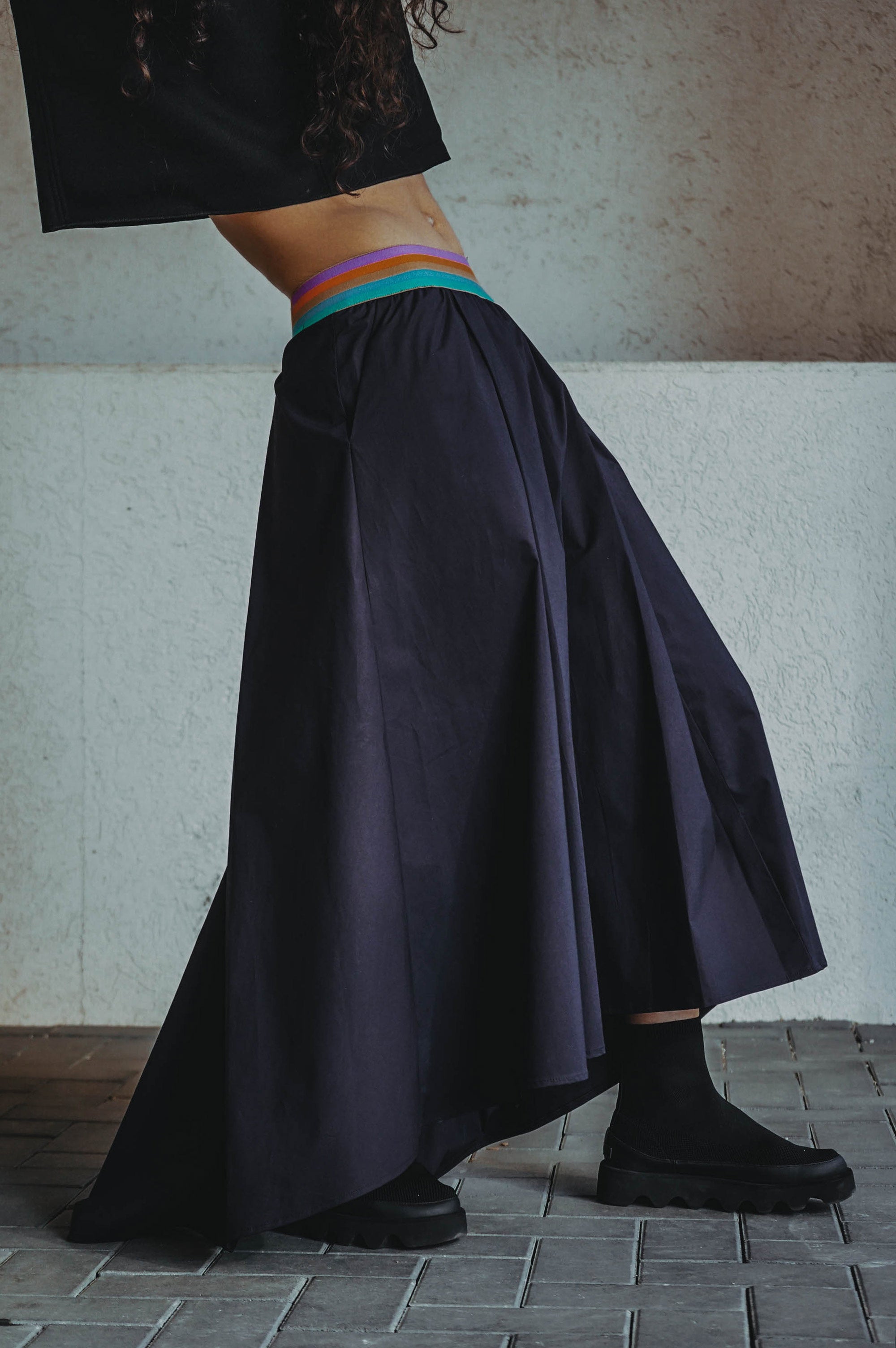 Pleated midi skirt