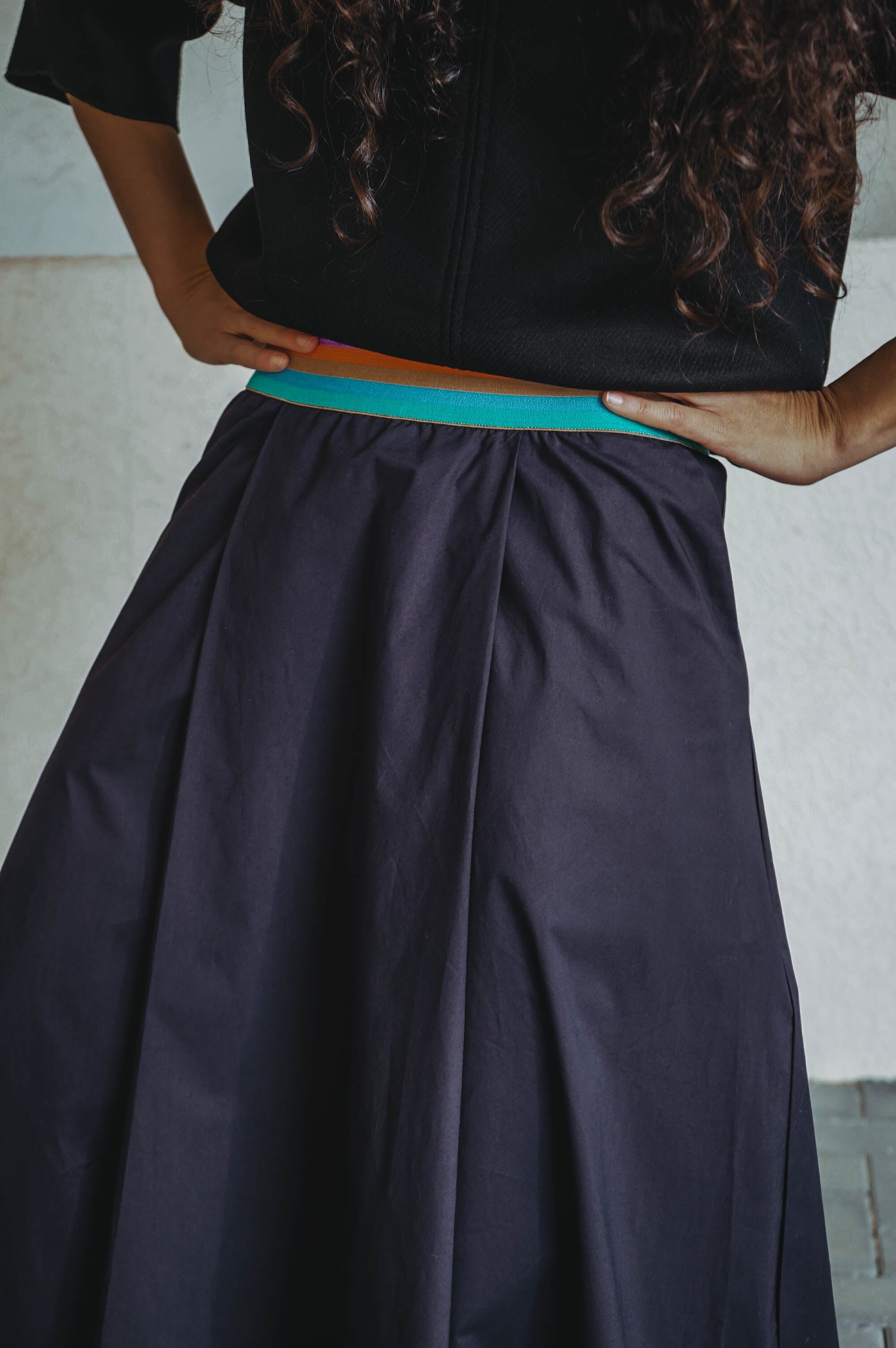Pleated midi skirt
