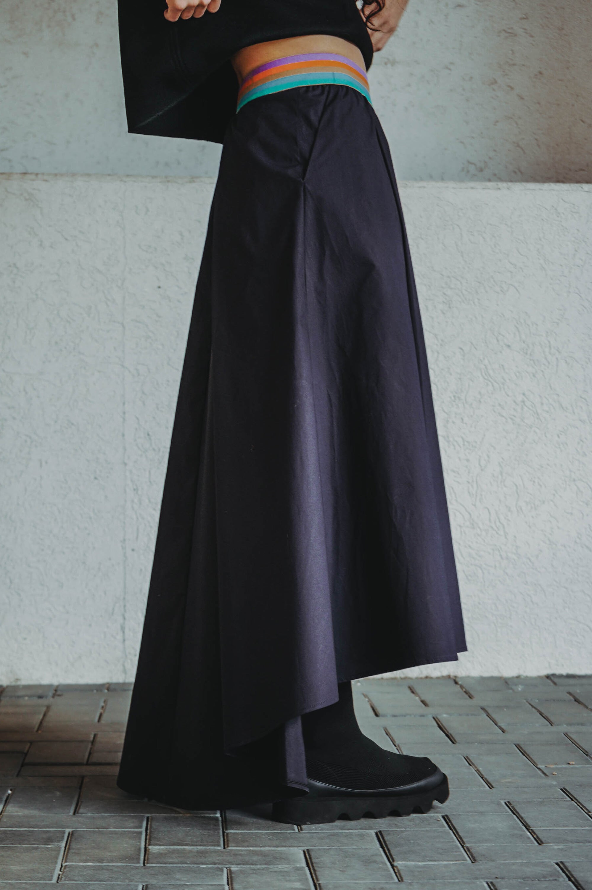 Pleated midi skirt