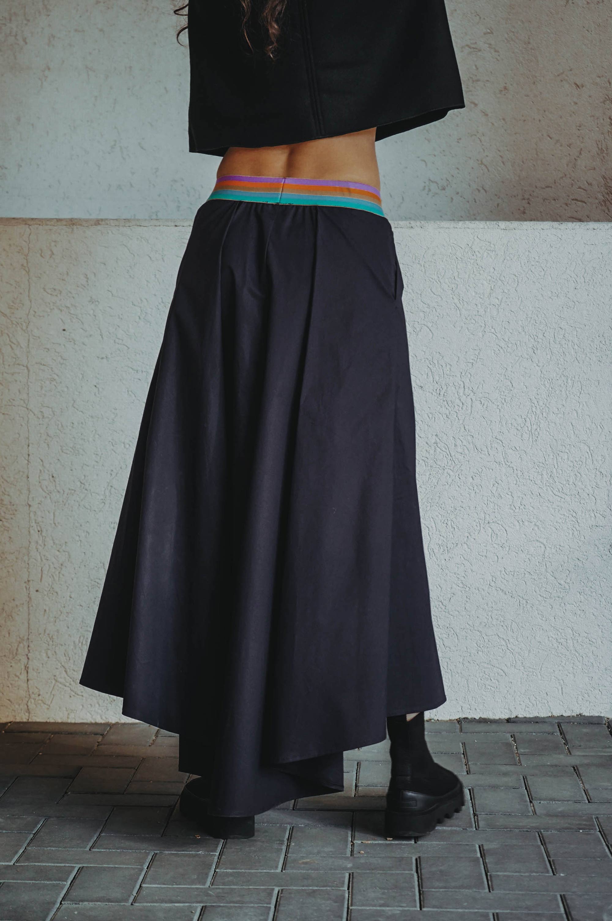 Pleated midi skirt