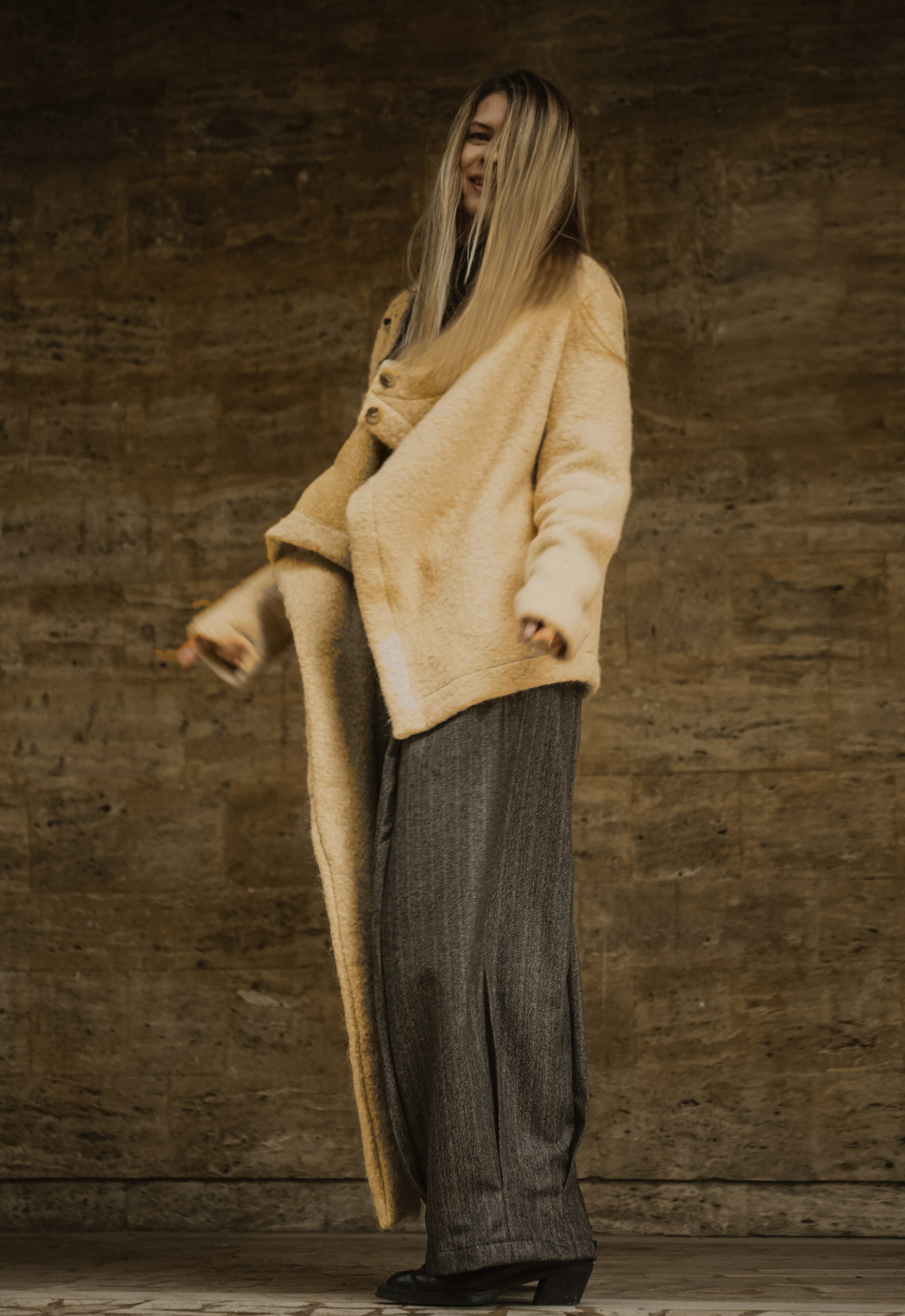 BOILED WOOL SCARF JACKET