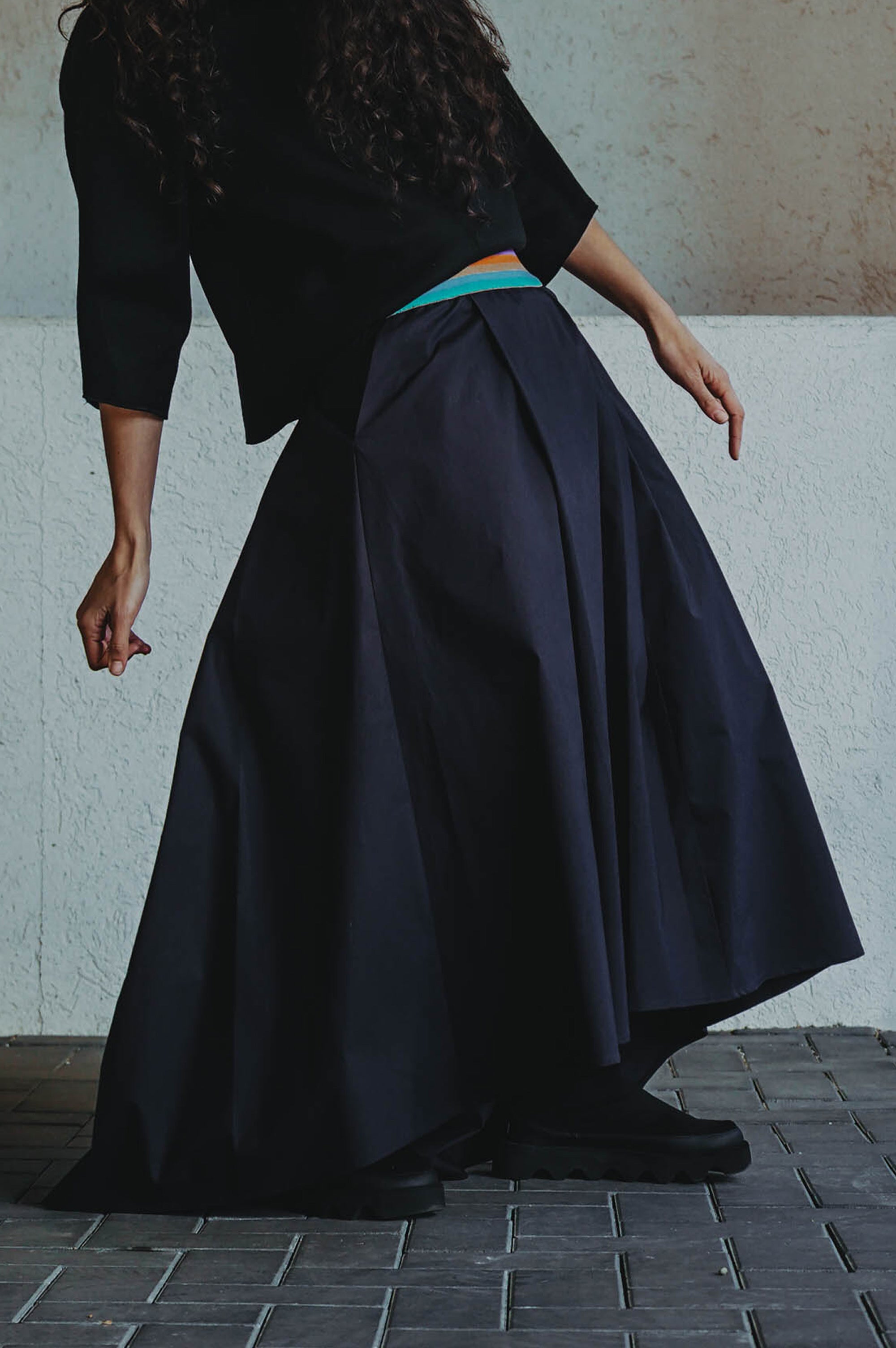 Pleated midi skirt