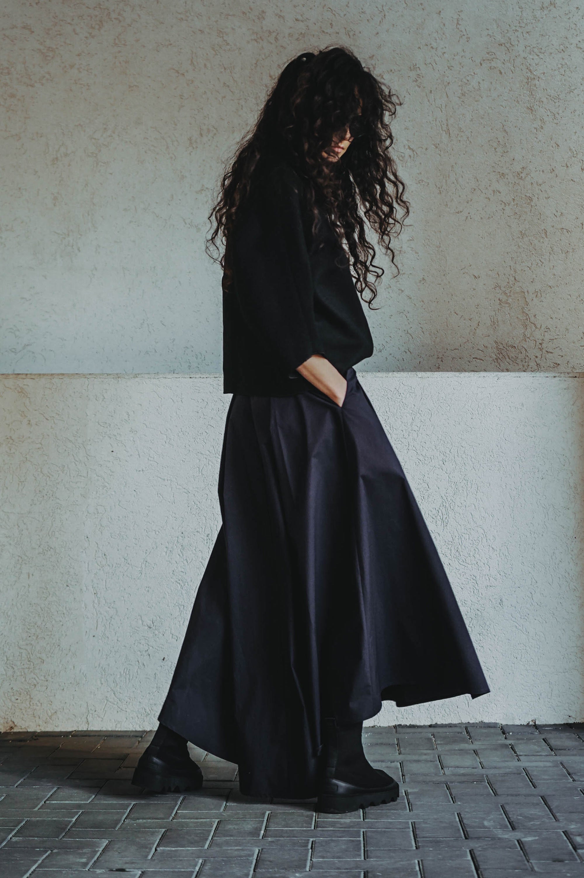 Pleated midi skirt