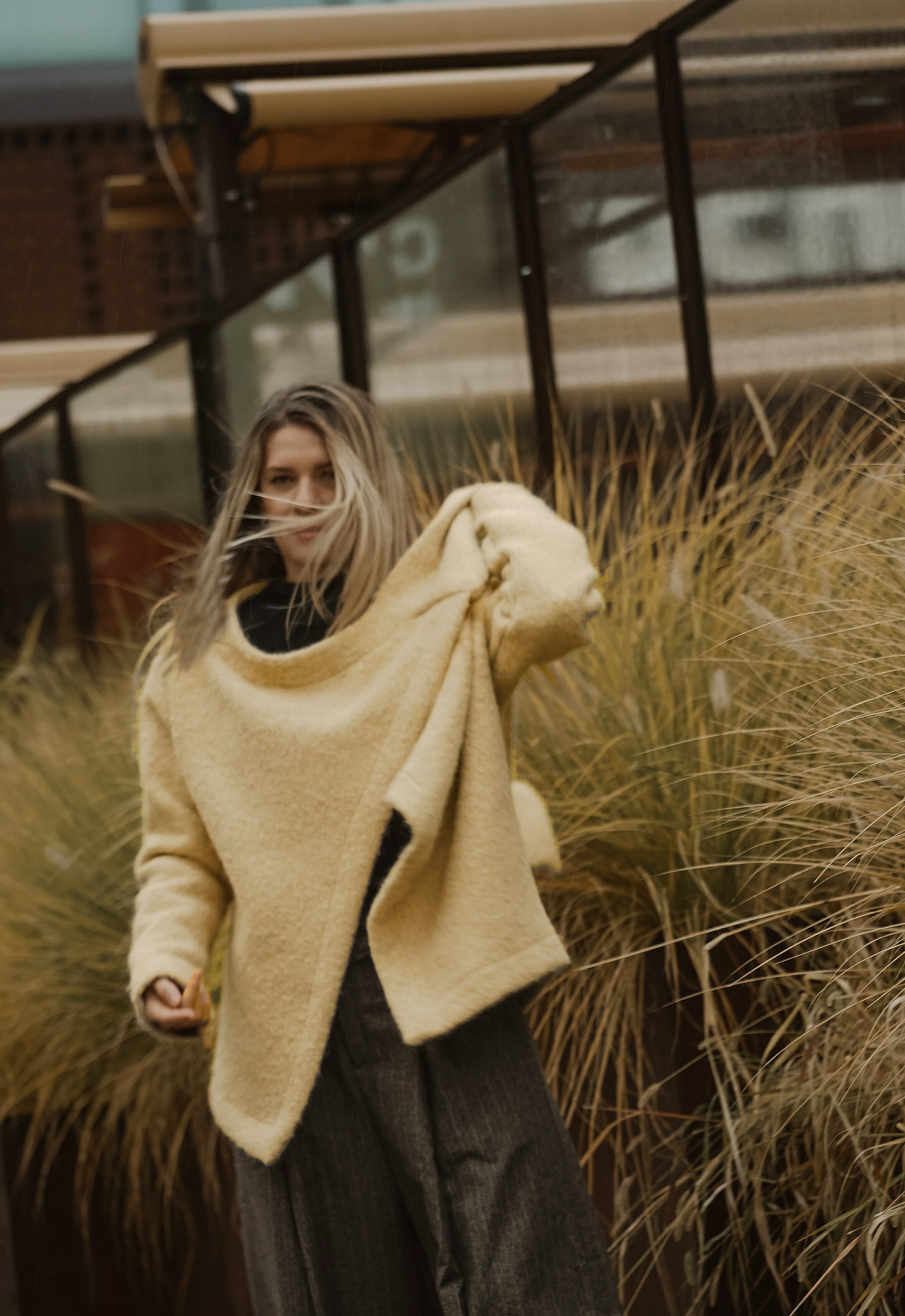 BOILED WOOL SCARF JACKET