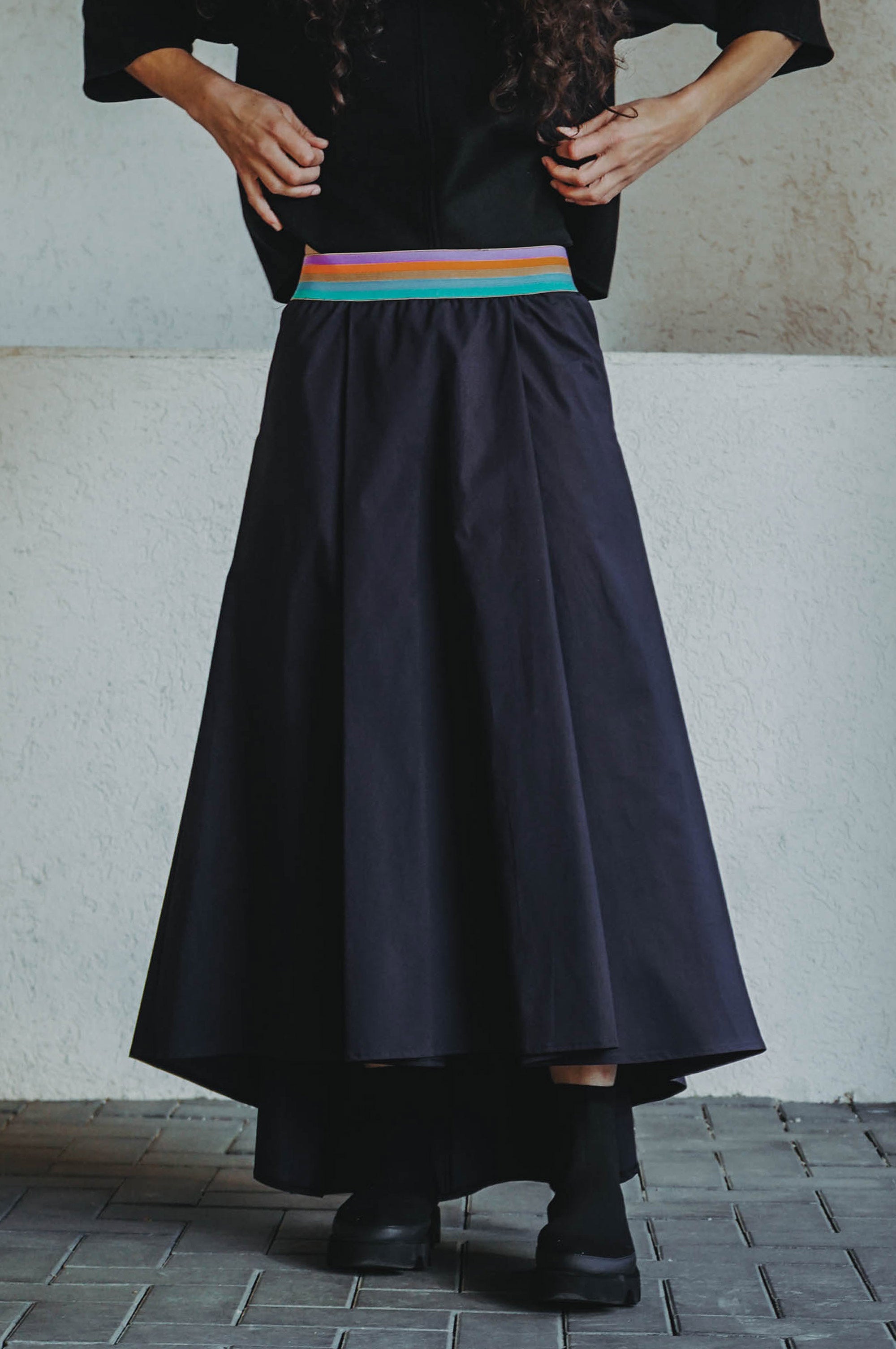 Pleated midi skirt