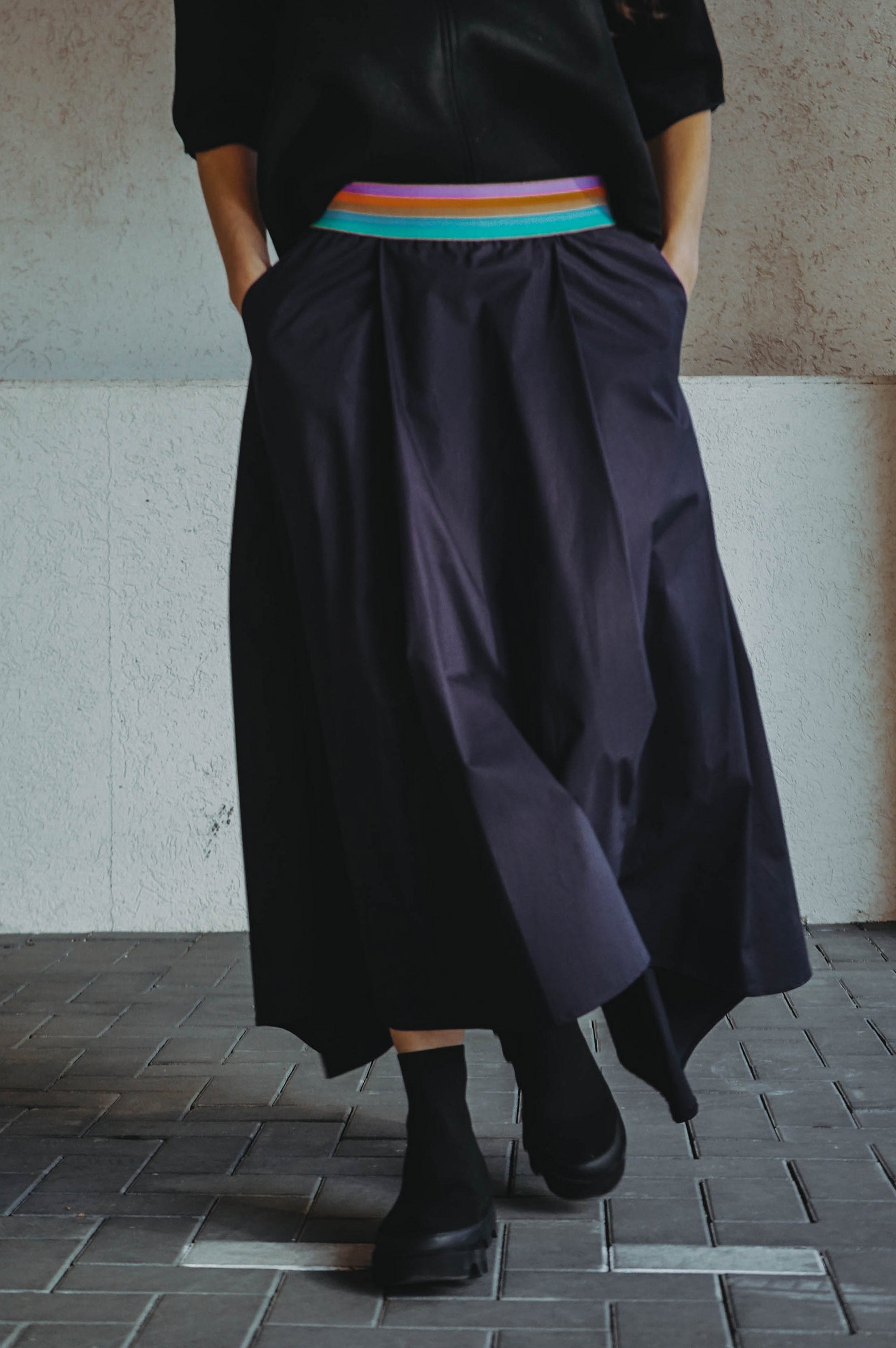 Pleated midi skirt