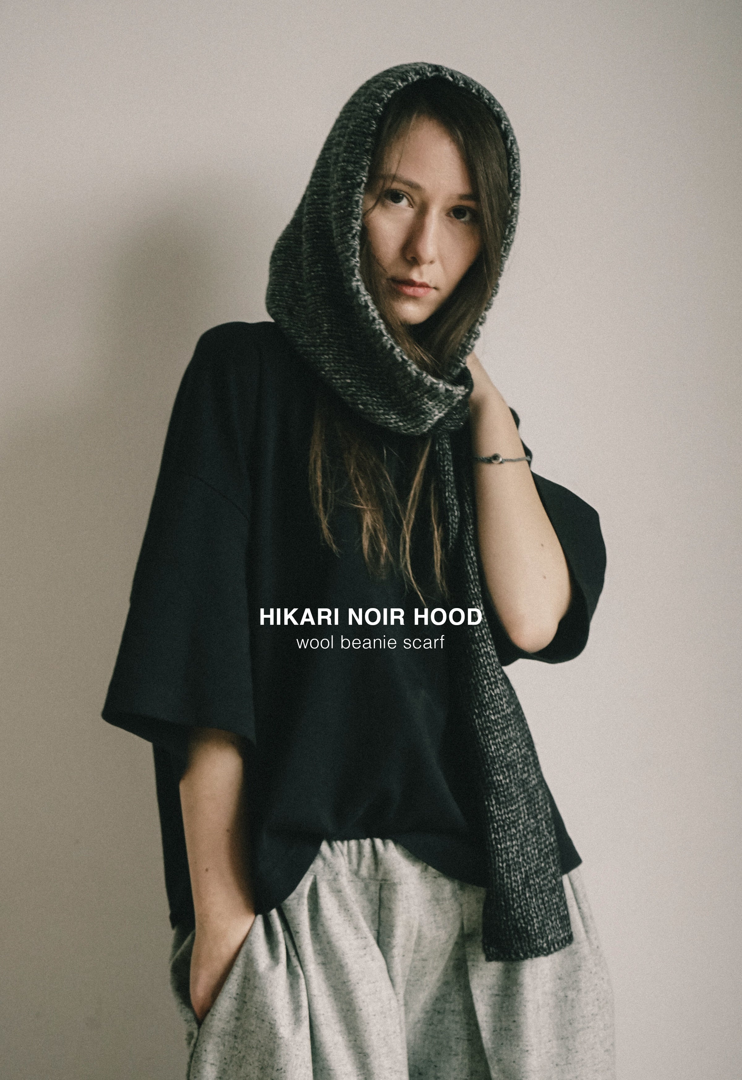 HIKARI NOIR WOOL BEANIE SCARF