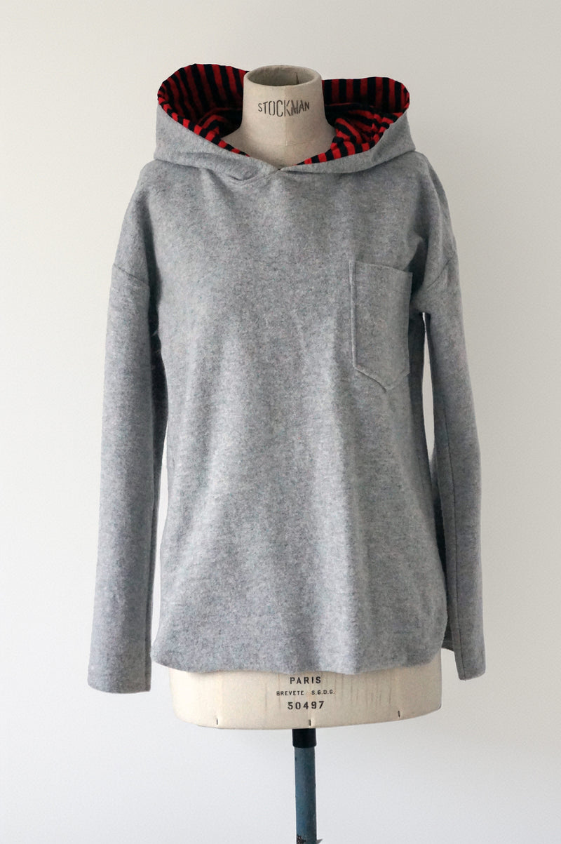 Grey Wool Hoodie