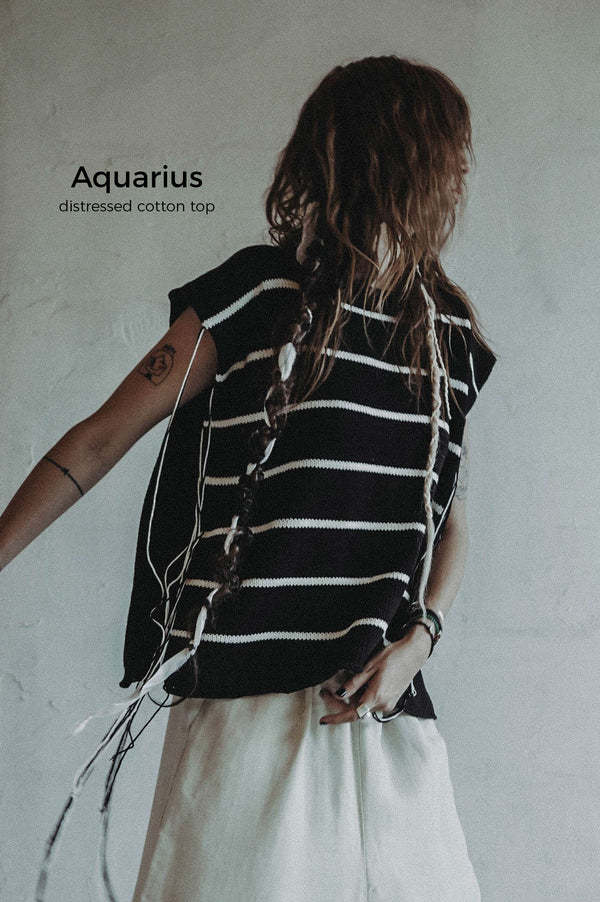 Aquarius Hand Knitted Cotton Top