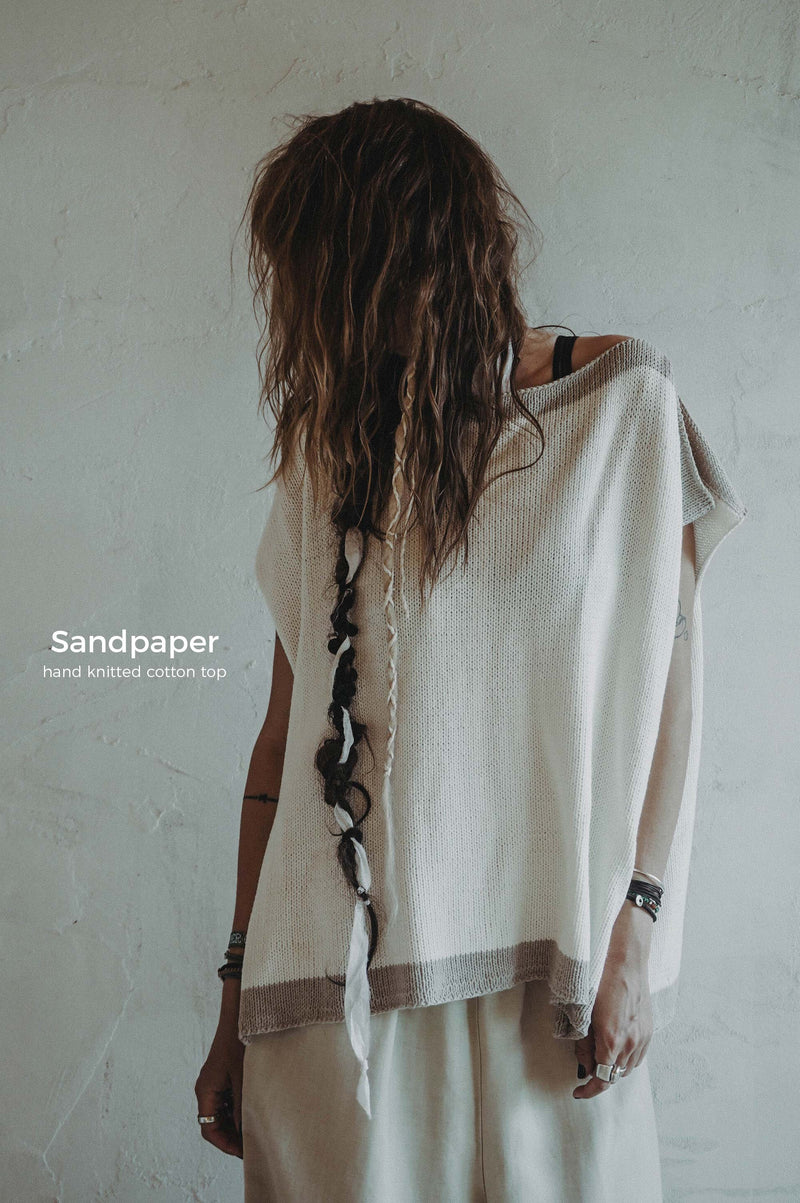 Sandpaper Hand Knitted Cotton Top