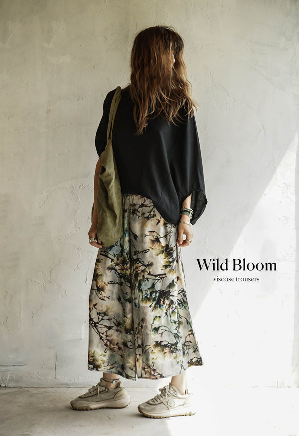 WILD BLOOM VISCOSE TROUSERS
