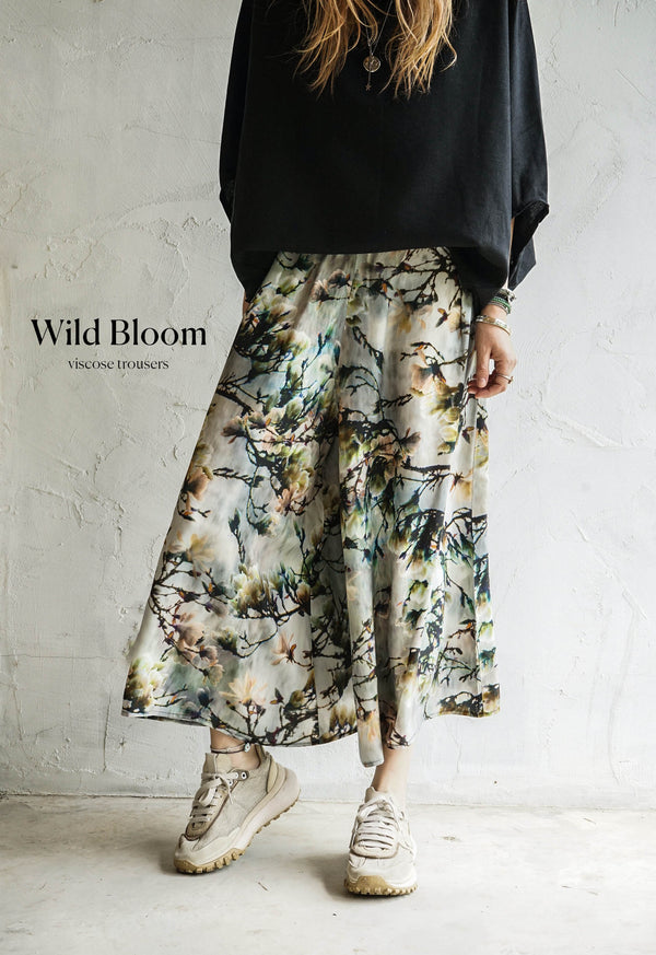WILD BLOOM VISCOSE TROUSERS