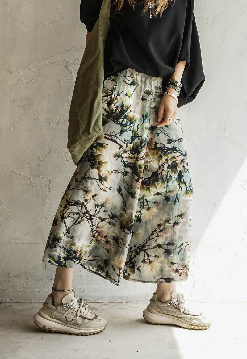 WILD BLOOM VISCOSE TROUSERS