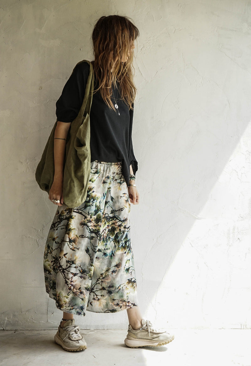 WILD BLOOM VISCOSE TROUSERS
