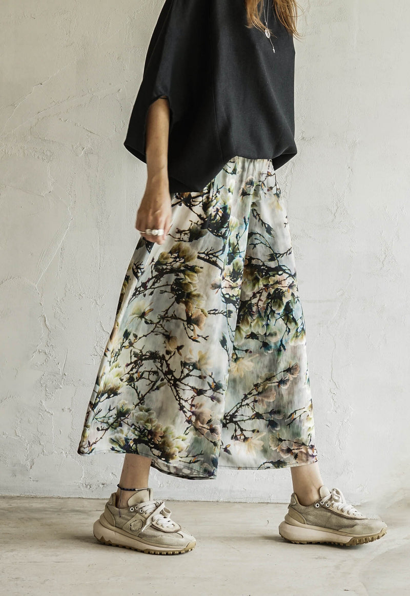 WILD BLOOM VISCOSE TROUSERS