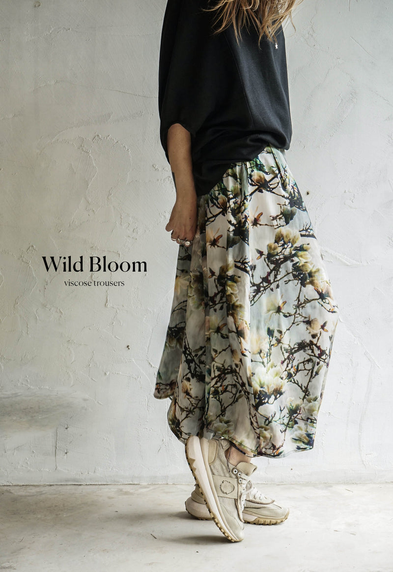 WILD BLOOM VISCOSE TROUSERS