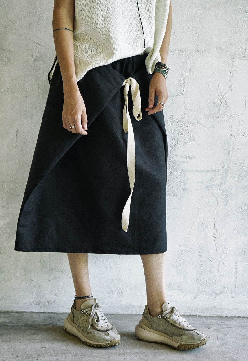 QUIET STONE LINEN SKIRT