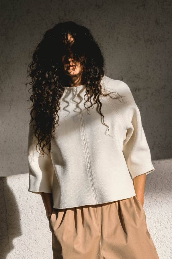 White Wool Top