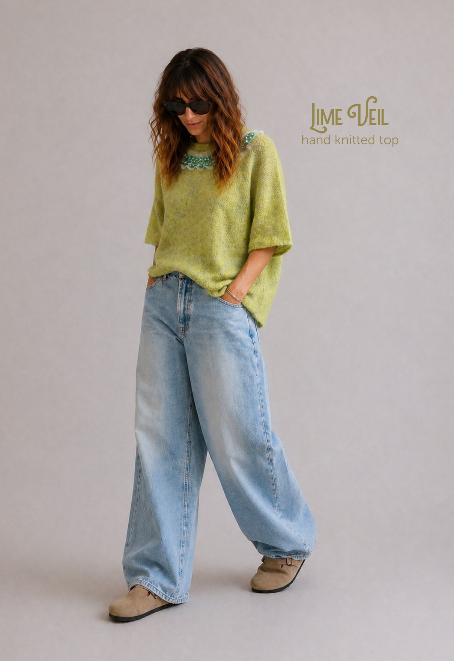 Lime Veil Hand Knitted Top (Limited Edition)