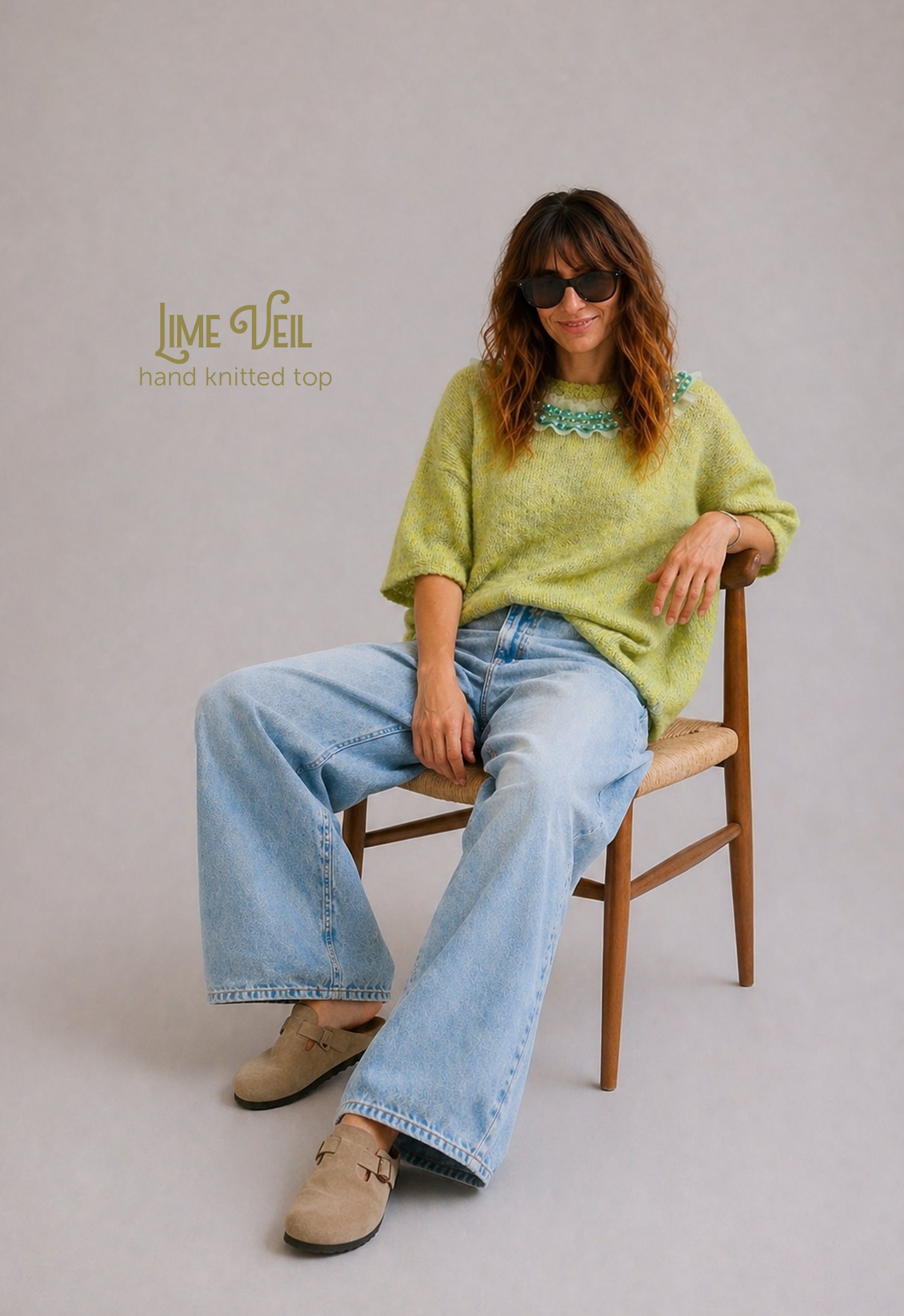 Lime Veil Hand Knitted Top (Limited Edition)