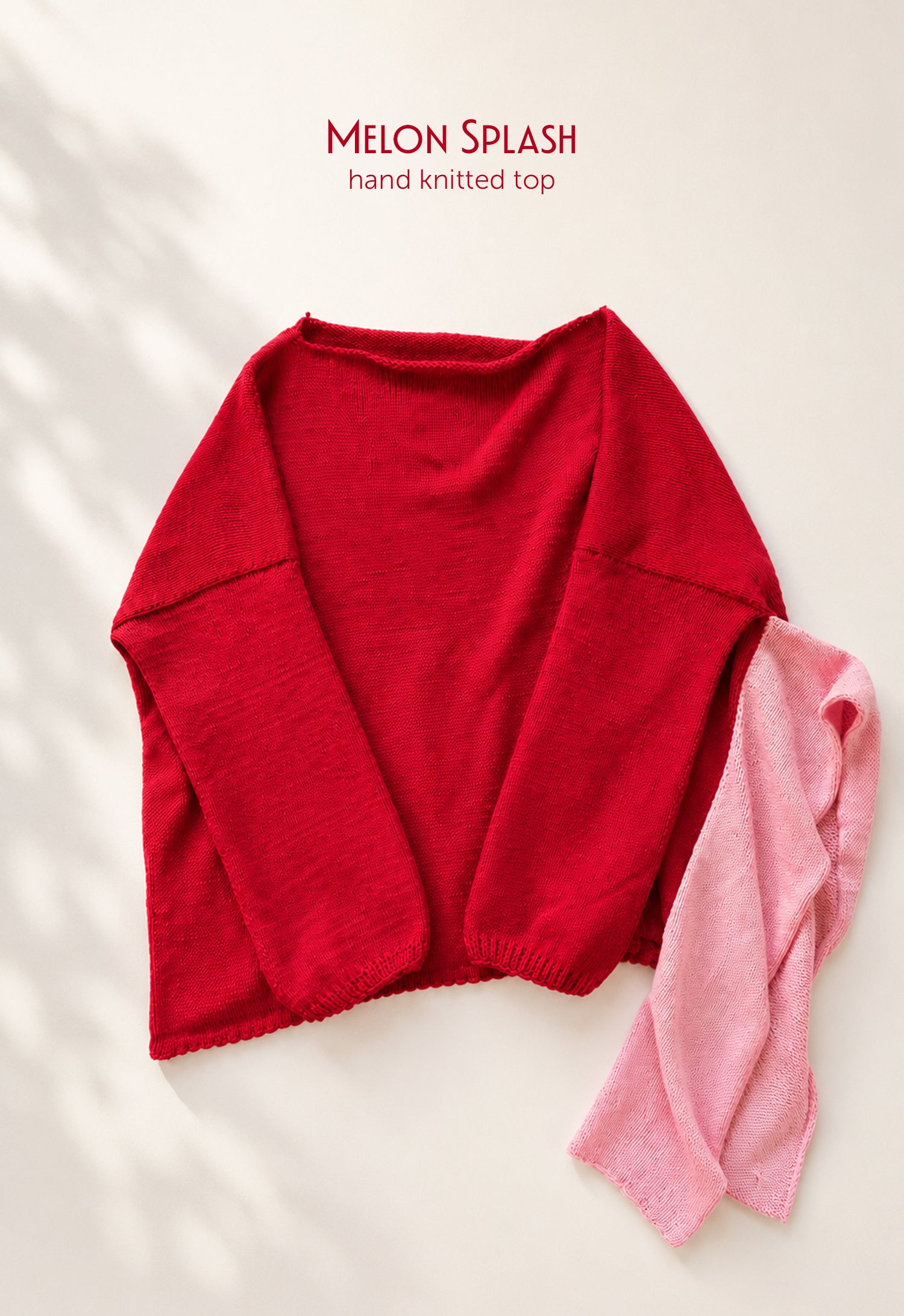 Melon Splash Hand Knitted Cotton top
