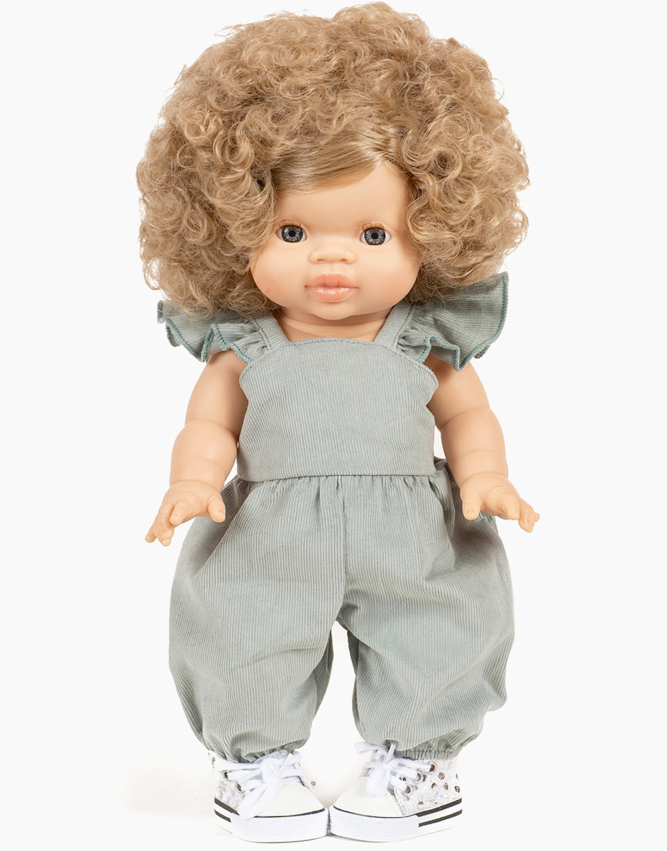 Lola and her Combinaison Claudie en milleraie vert