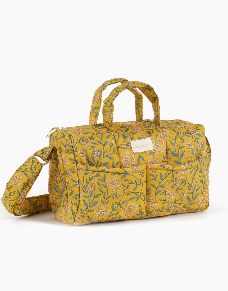 Doll changing bag Flowers in mustard liana