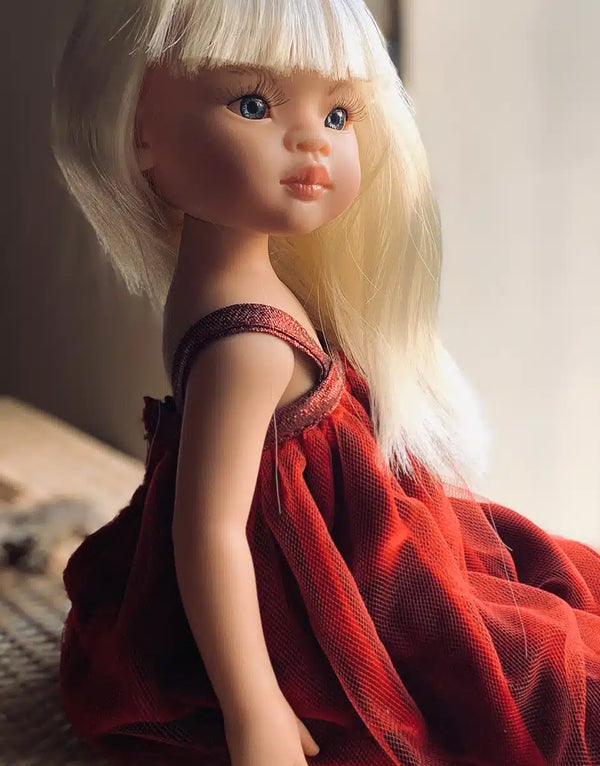 Mei and her Carmine silk velvet fairy dress