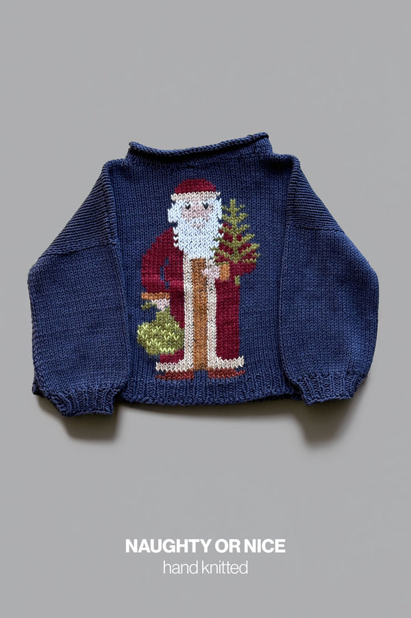 Naughty or Nice hand knitted sweater