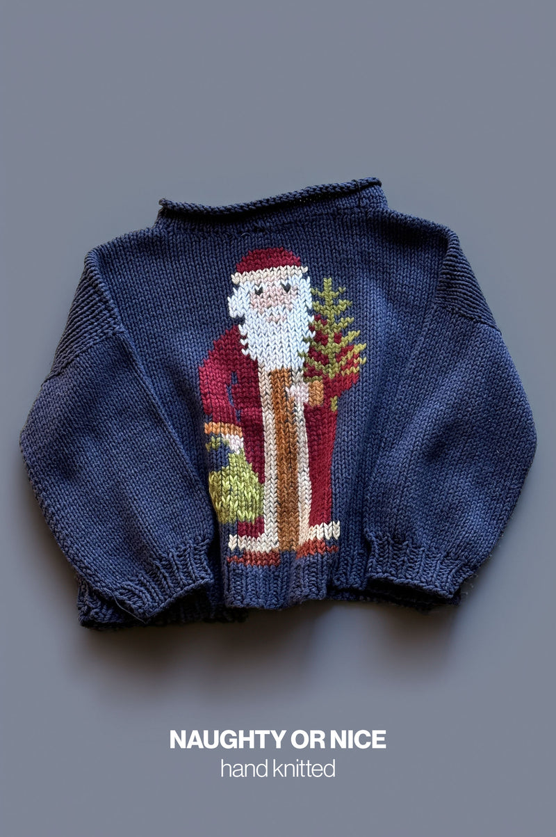 Naughty or Nice hand knitted sweater