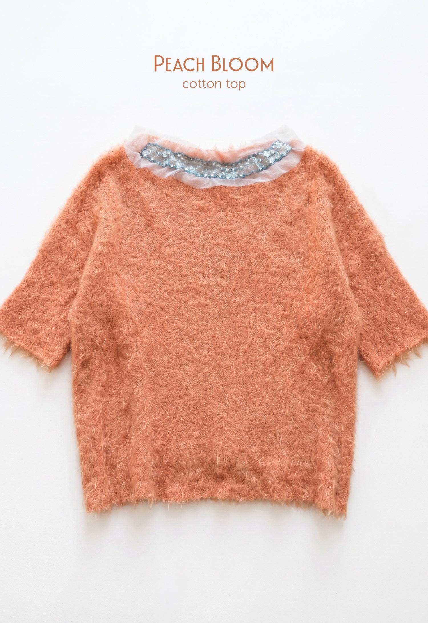Peach Bloom Hand Knitted Top