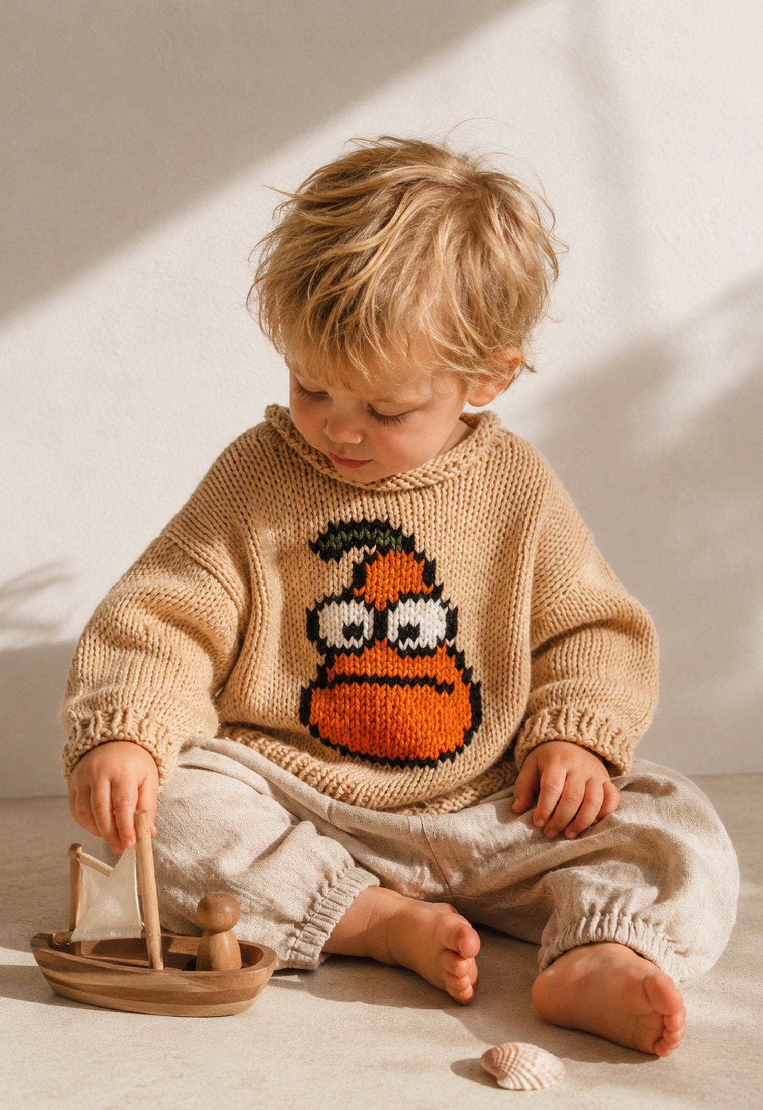 Sweet pear Hand Knitted Cotton top