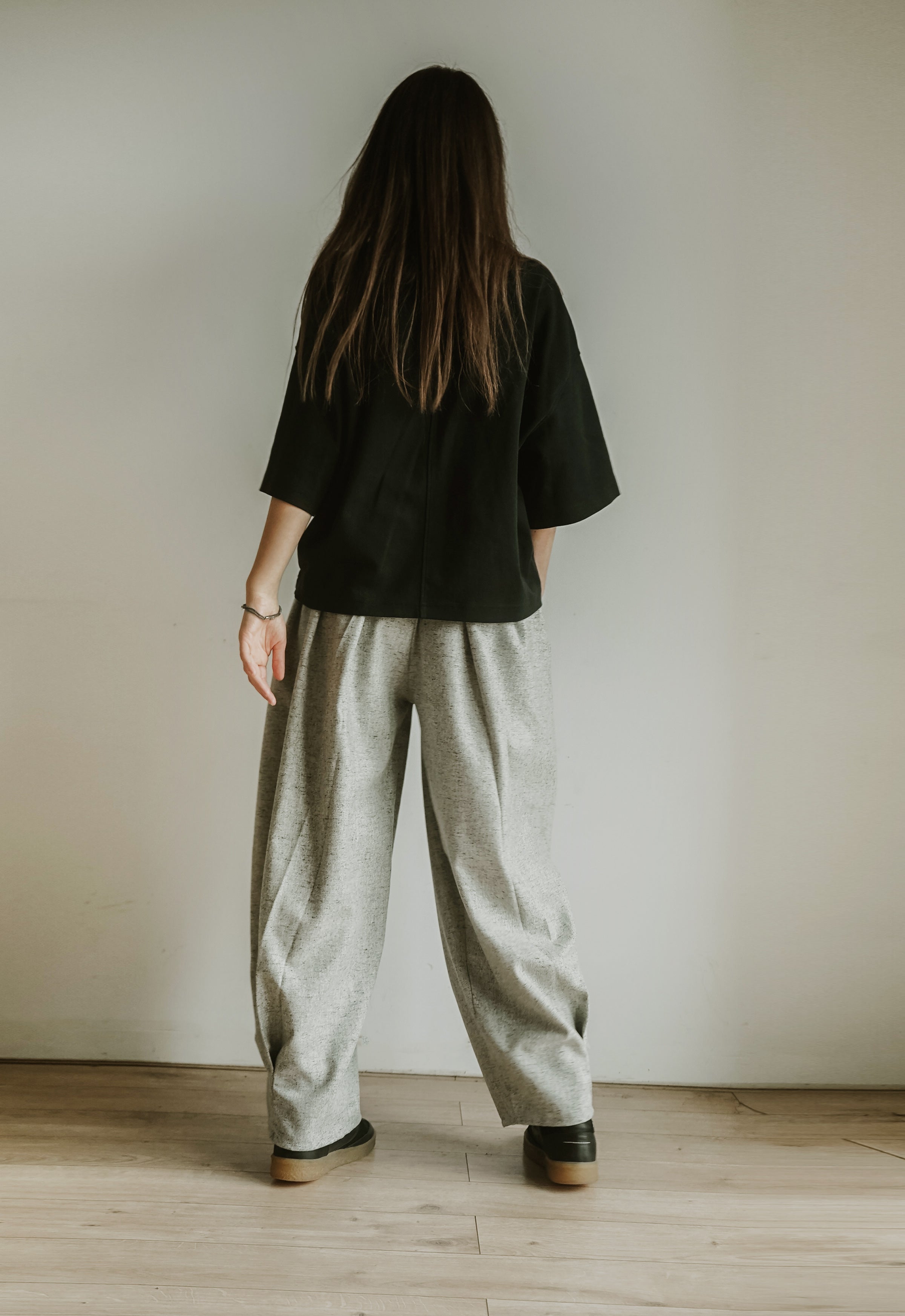 Pleated wool trousers