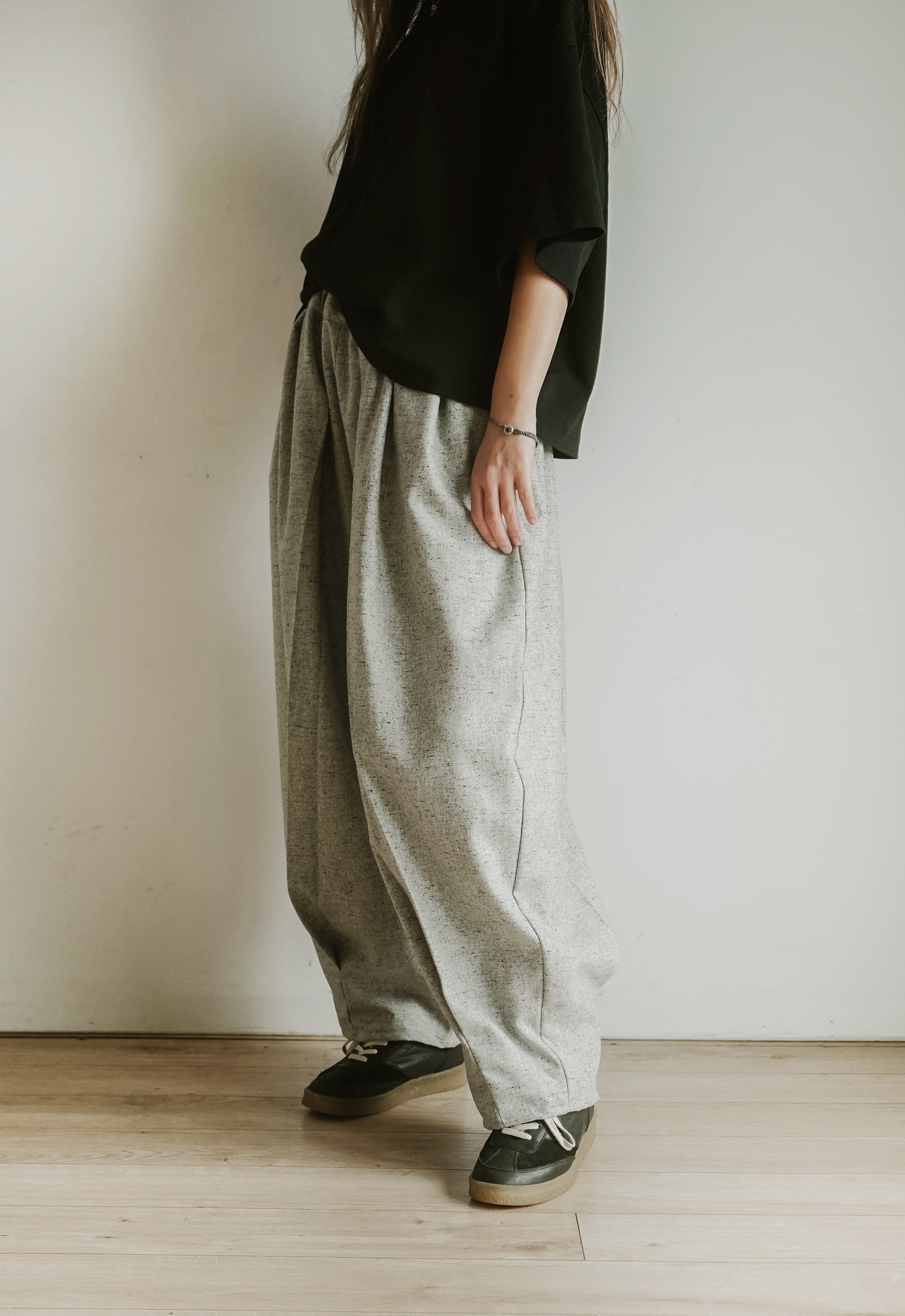 Pleated wool trousers