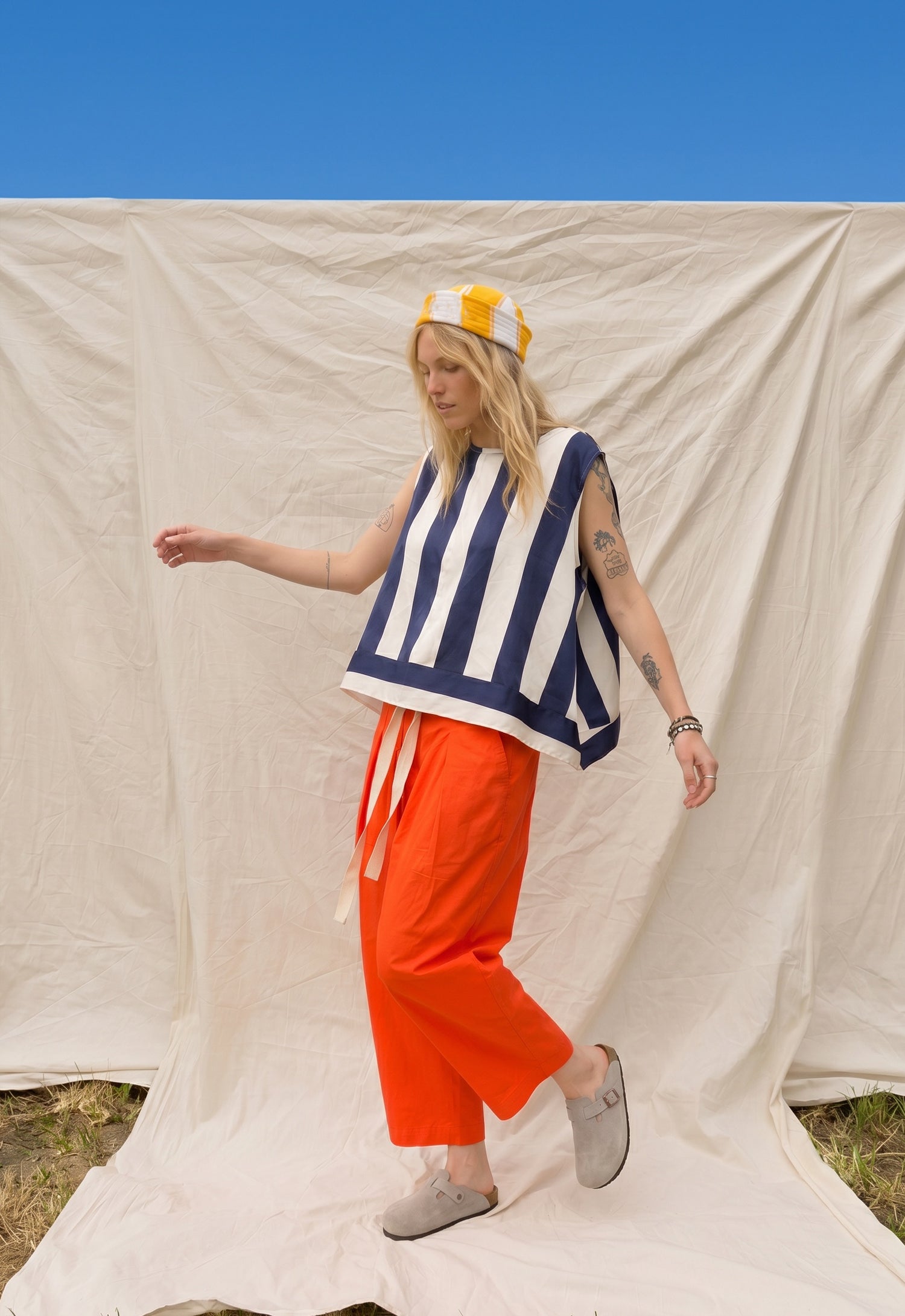 Red Tide Cotton Trousers