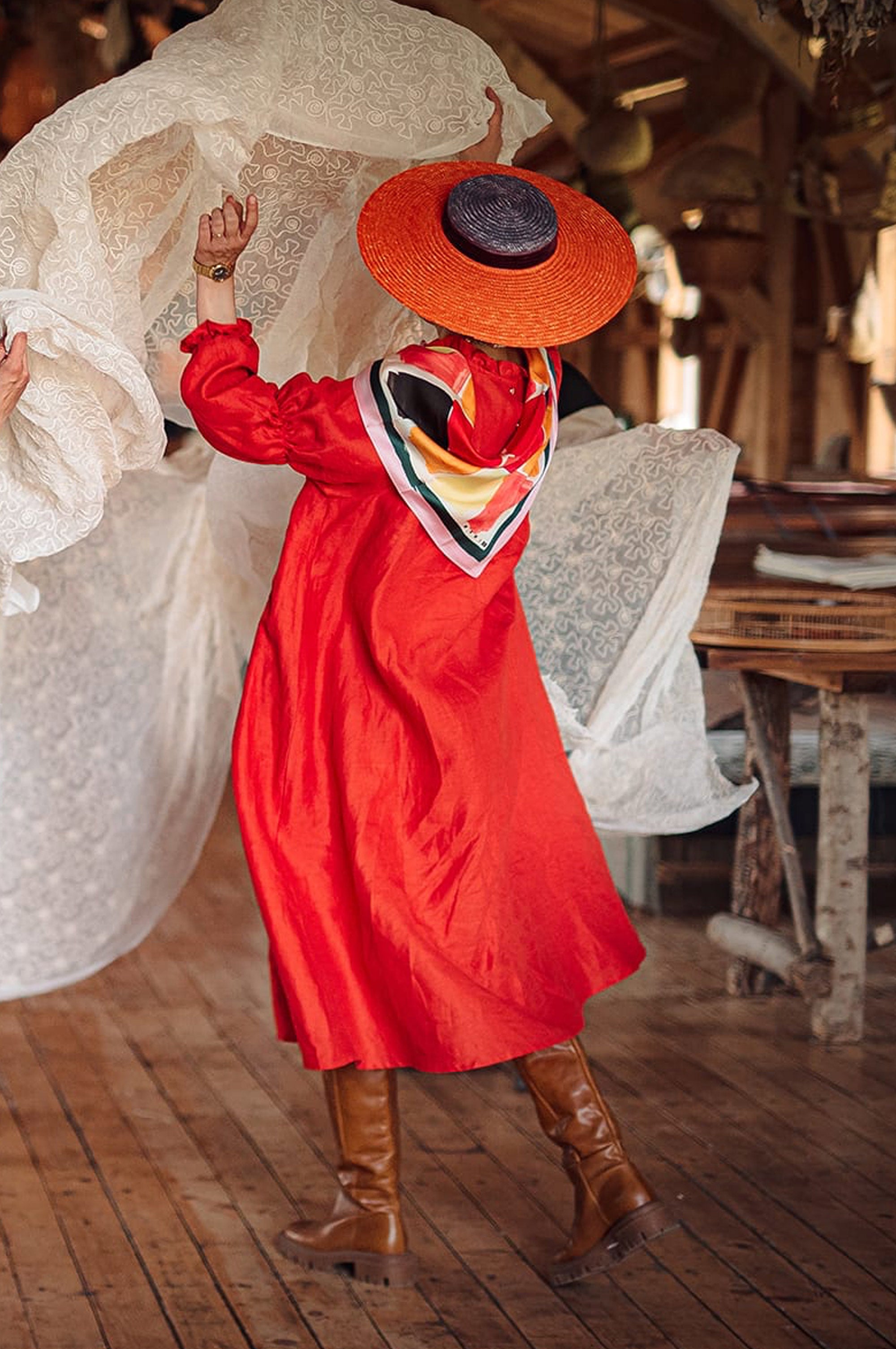 Cherry Linen dress