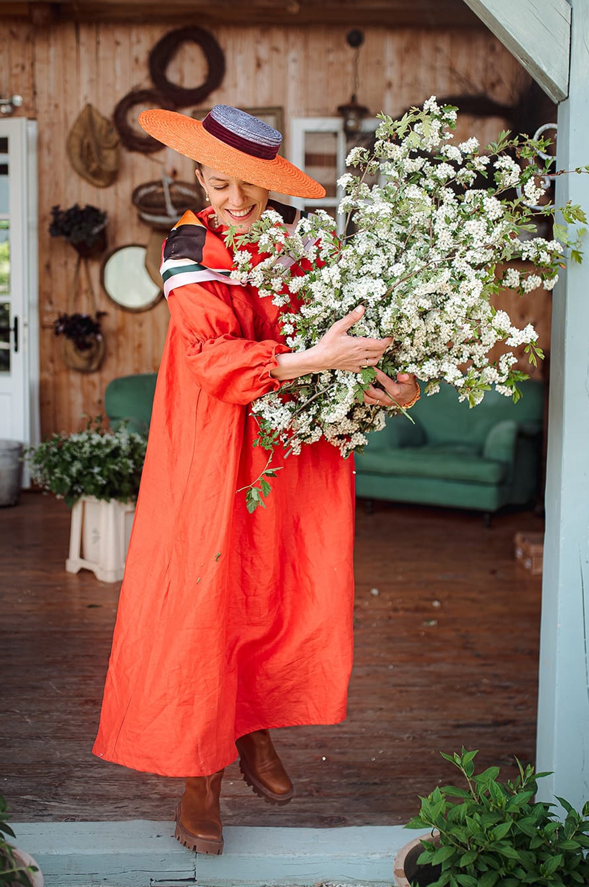 Cherry Linen dress
