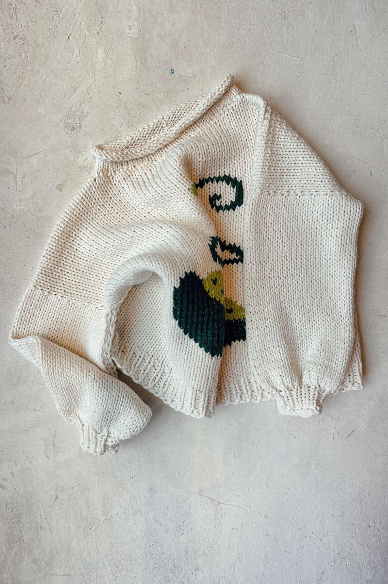 Hand knitted cotton sweater