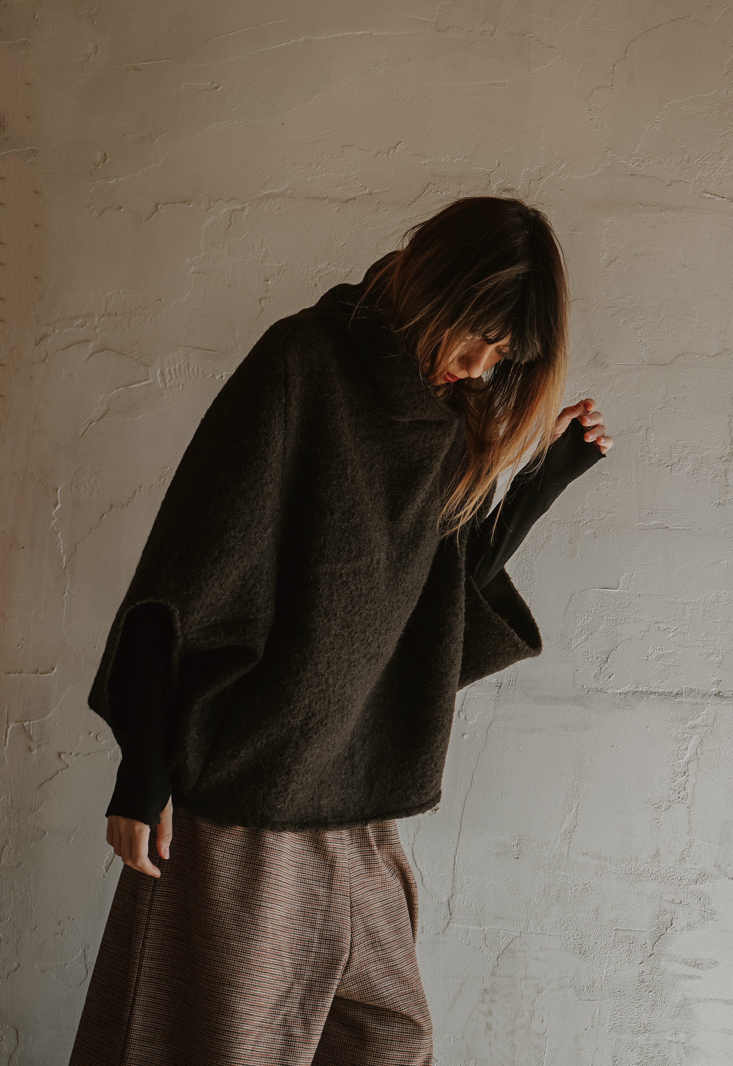 Taupe Ease Boiled Wool Top