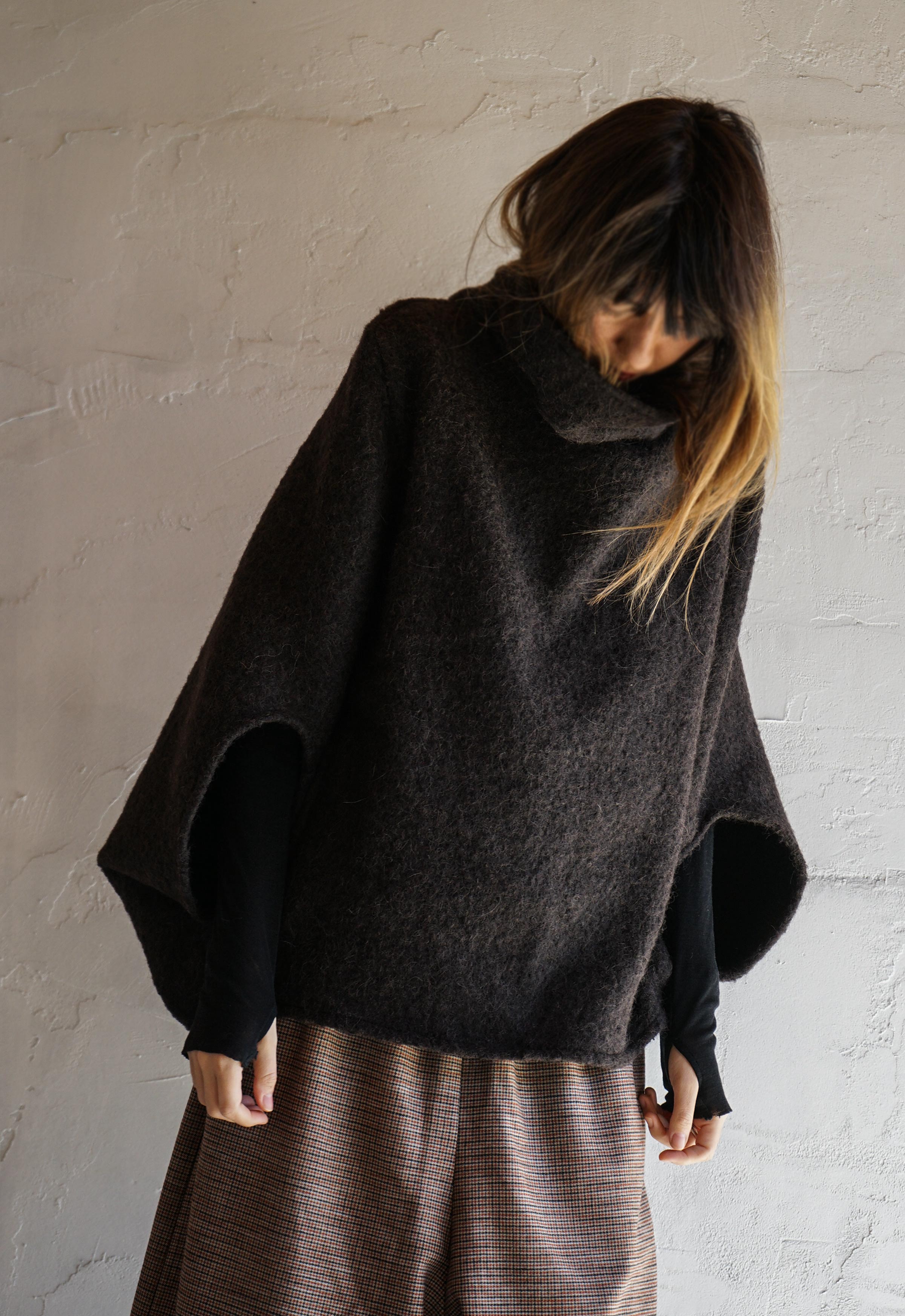 Taupe Ease Boiled Wool Top
