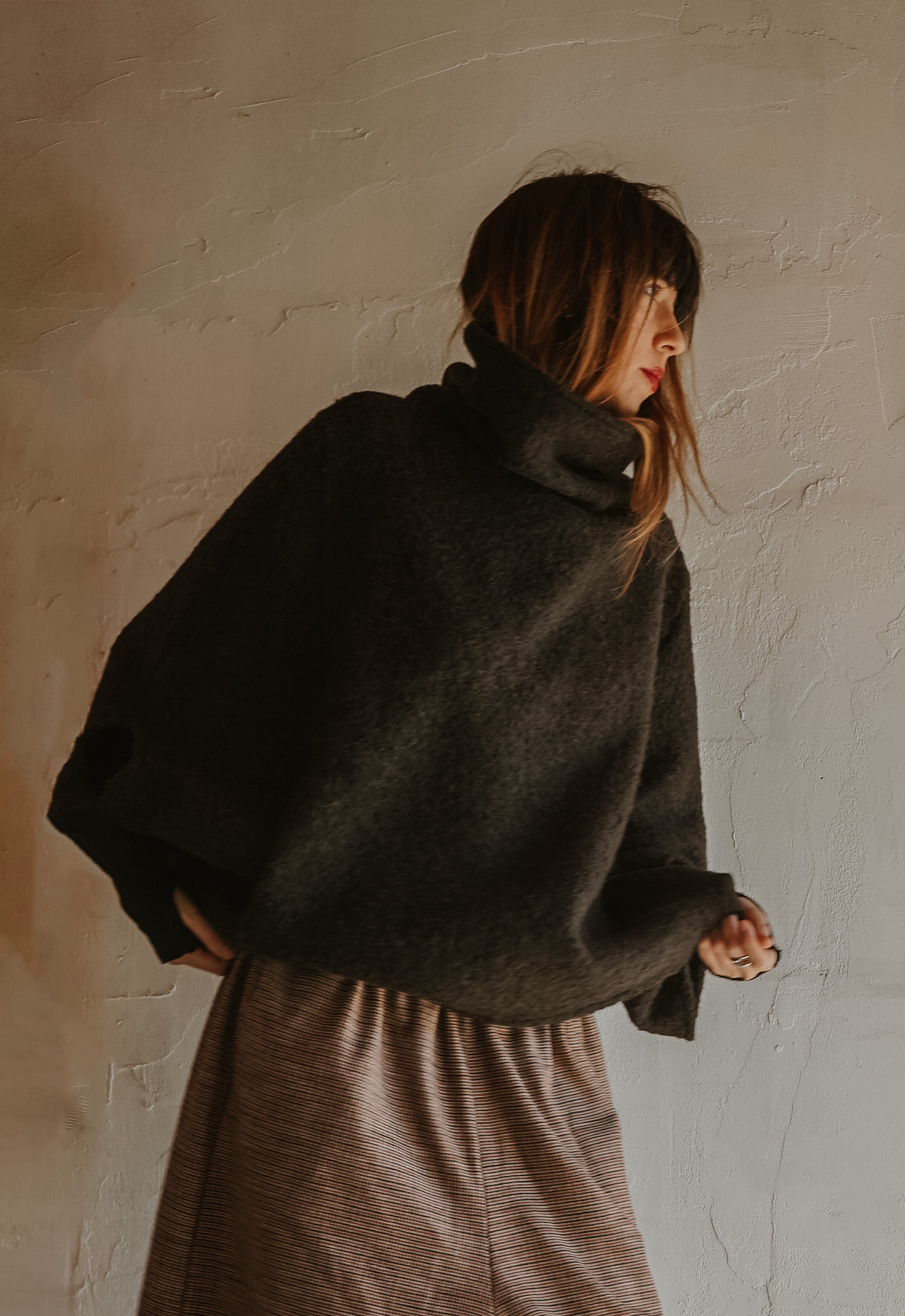 Taupe Ease Boiled Wool Top
