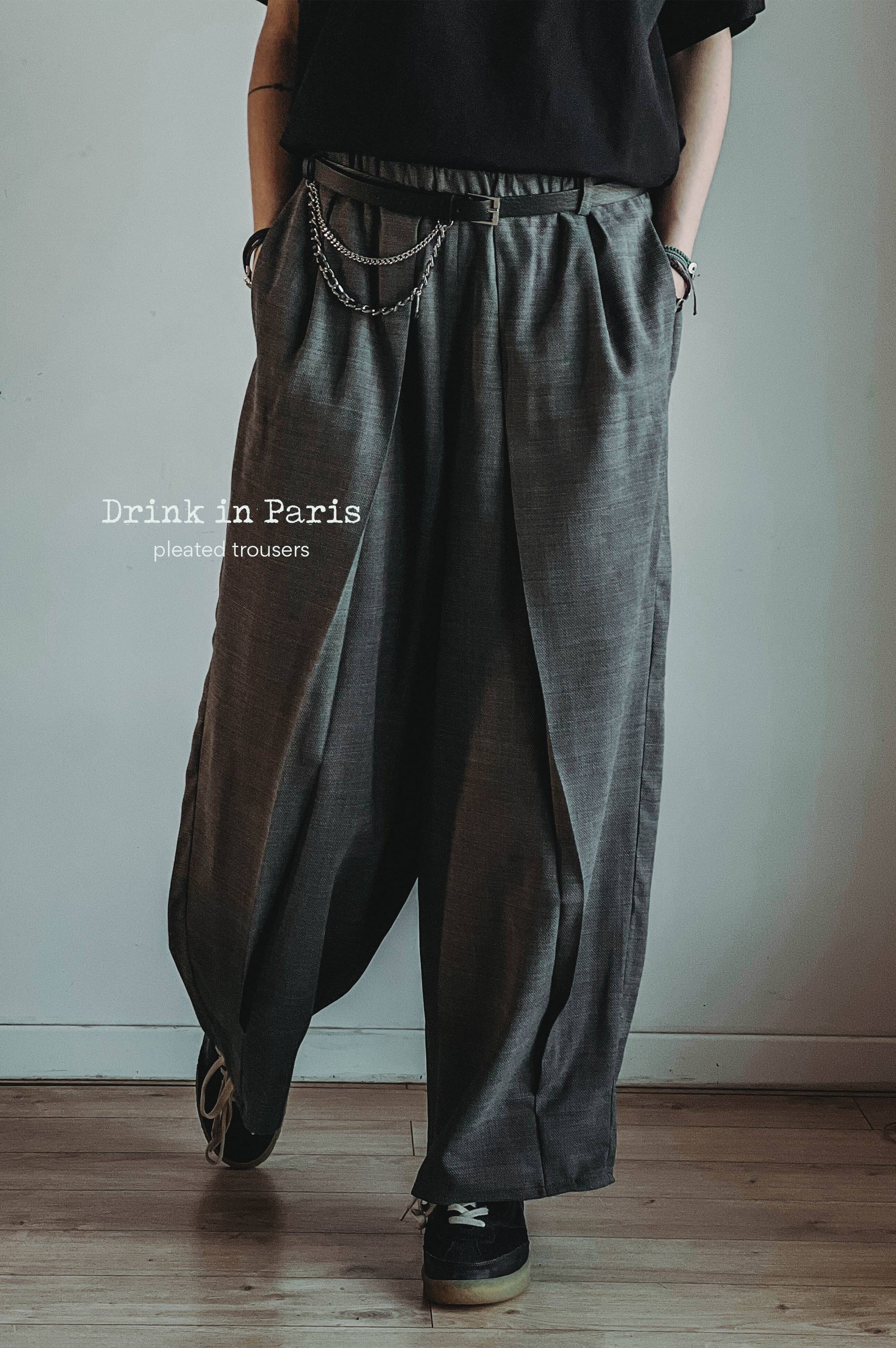 Drink In Paris  WIDE-LEG TAILORED WOOL TROUSERS