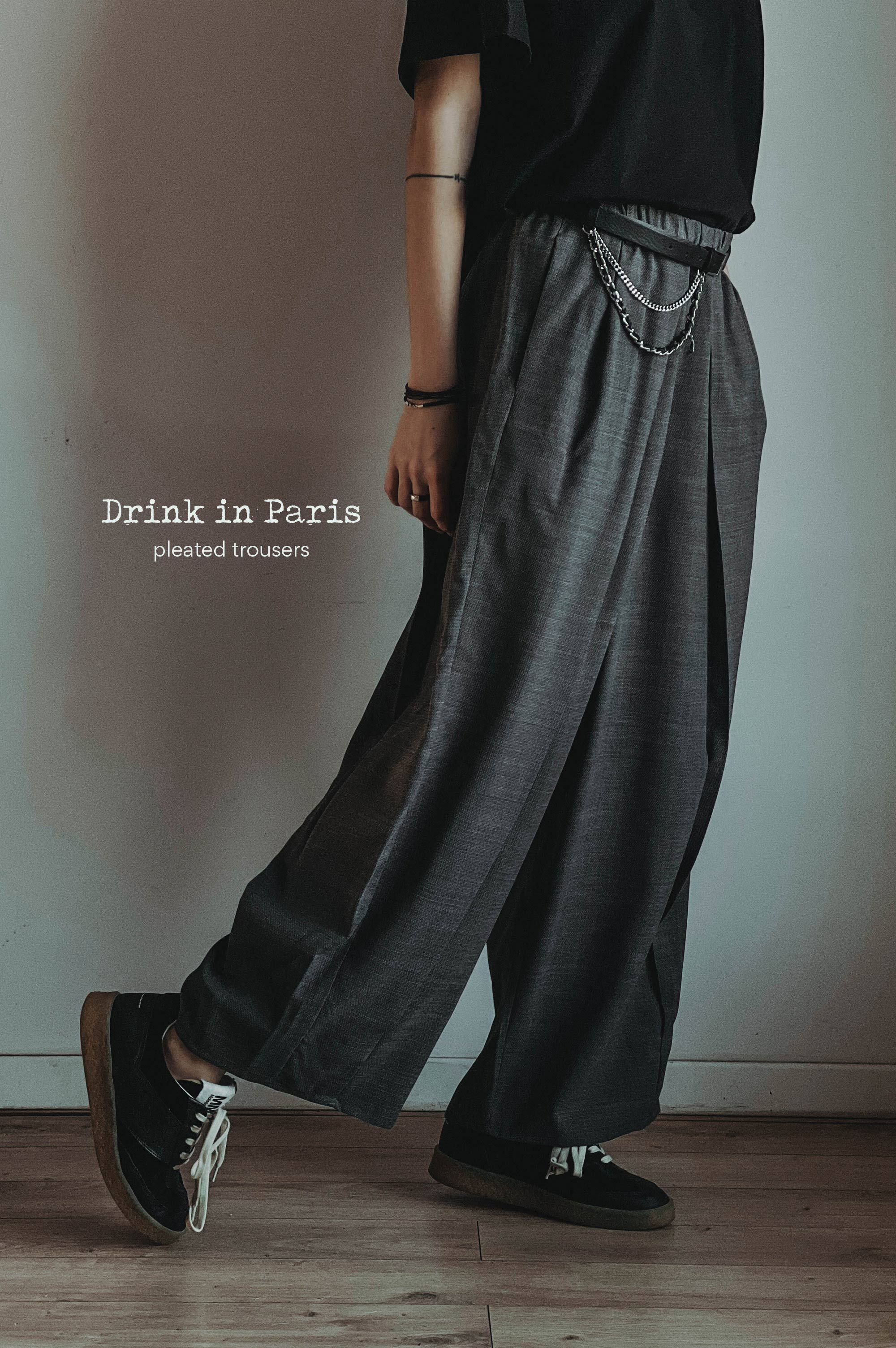 Drink In Paris  WIDE-LEG TAILORED WOOL TROUSERS