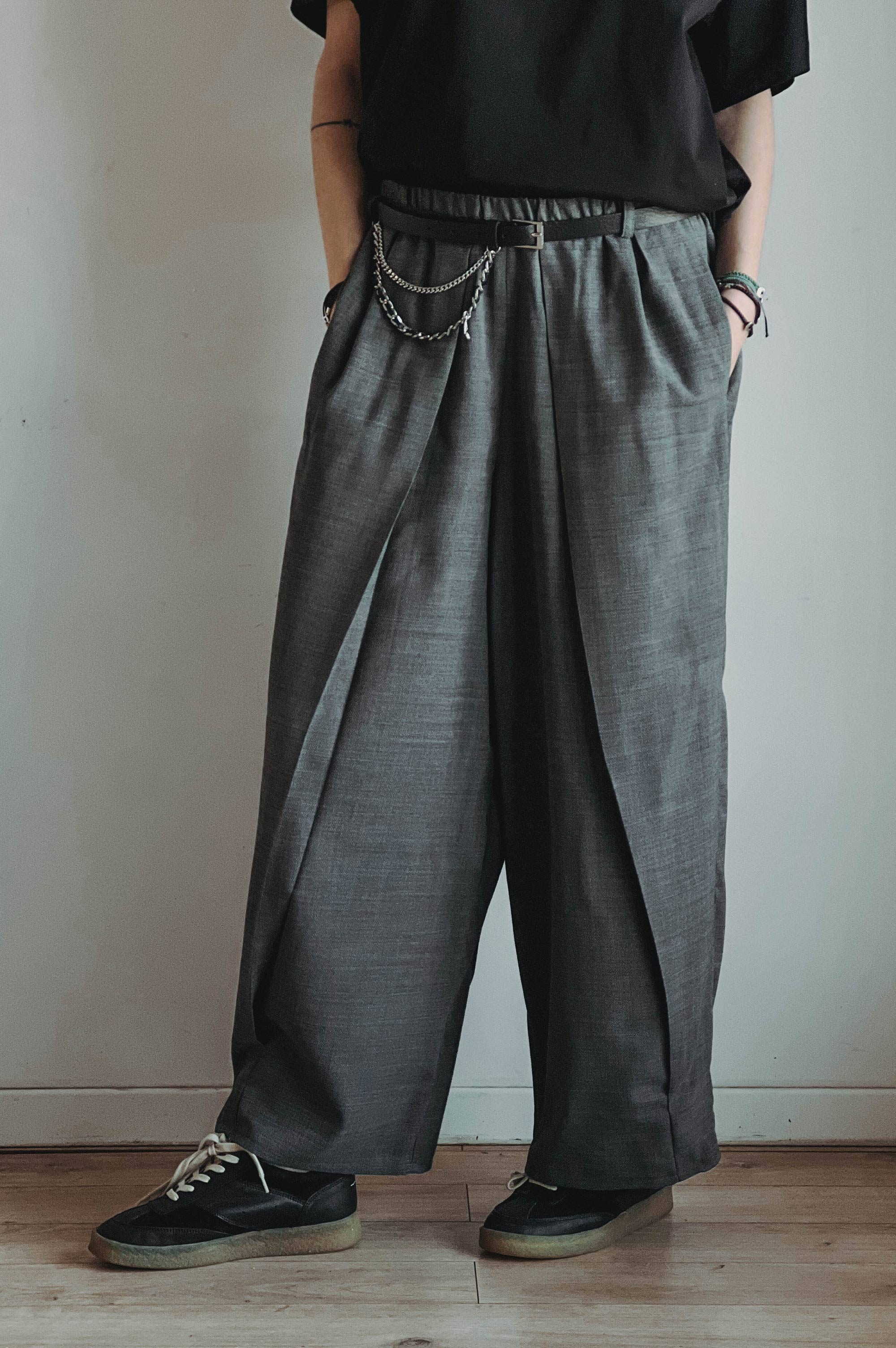 Drink In Paris  WIDE-LEG TAILORED WOOL TROUSERS