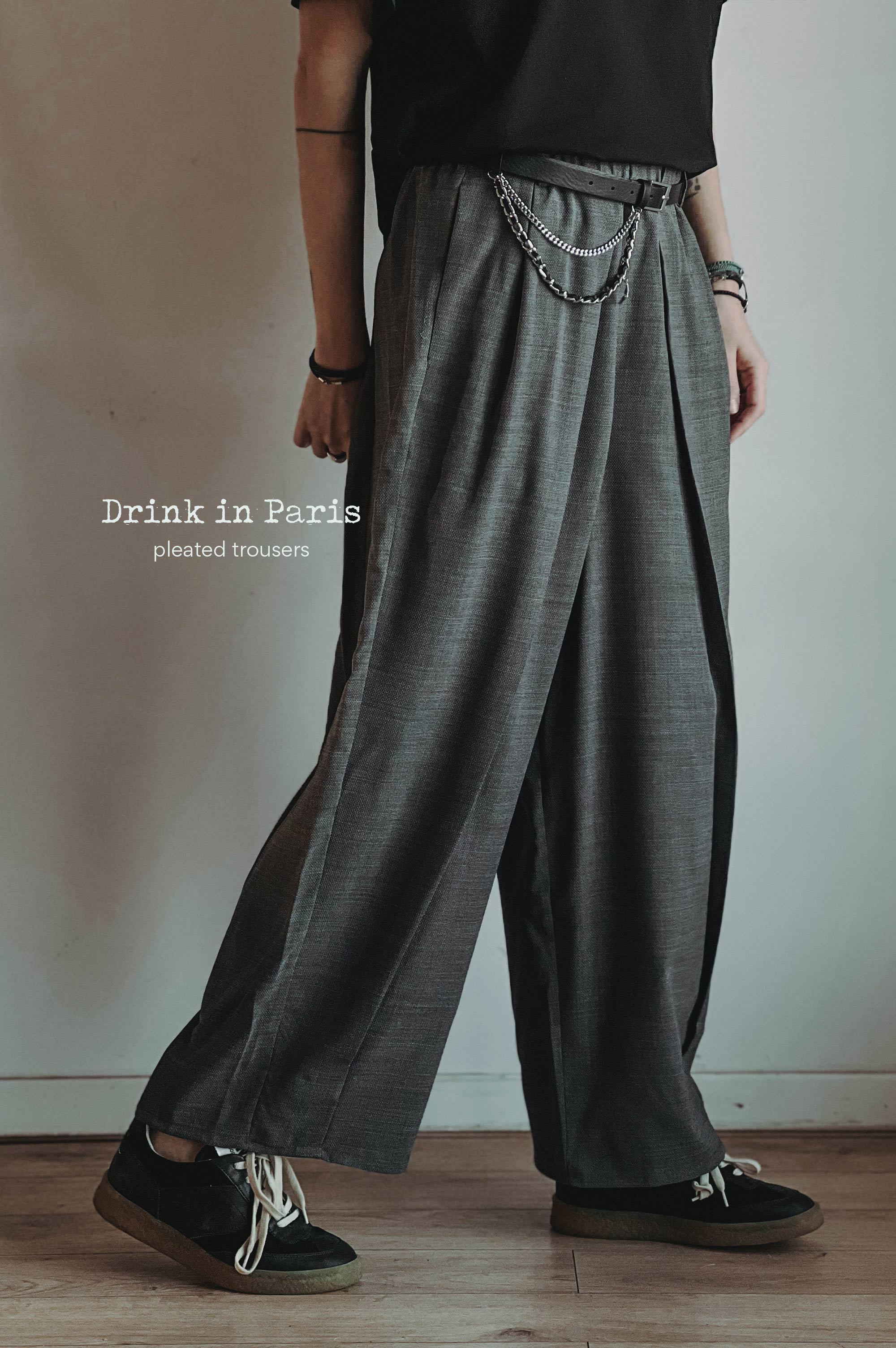 Drink In Paris  WIDE-LEG TAILORED WOOL TROUSERS