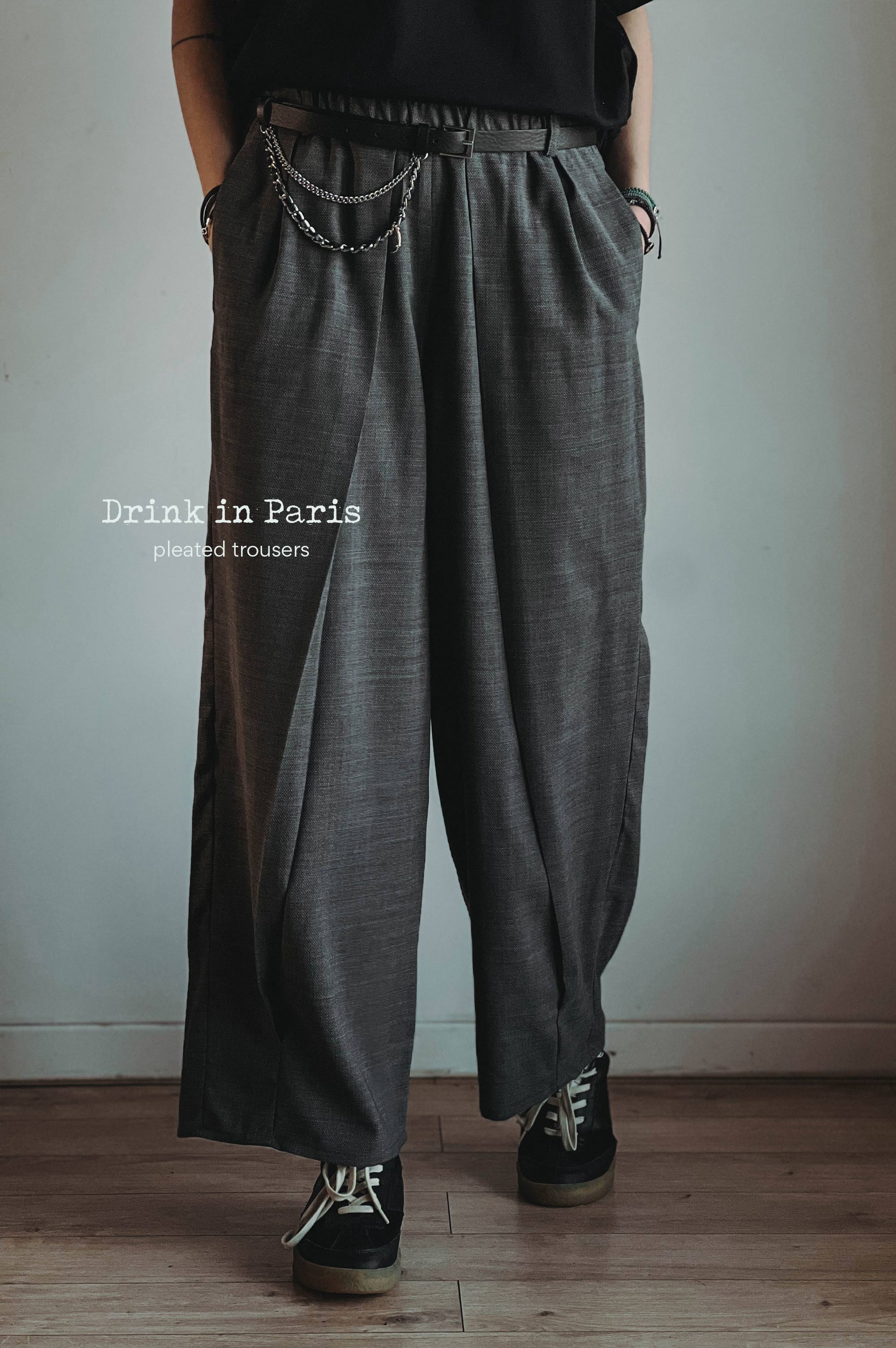Drink In Paris  WIDE-LEG TAILORED WOOL TROUSERS